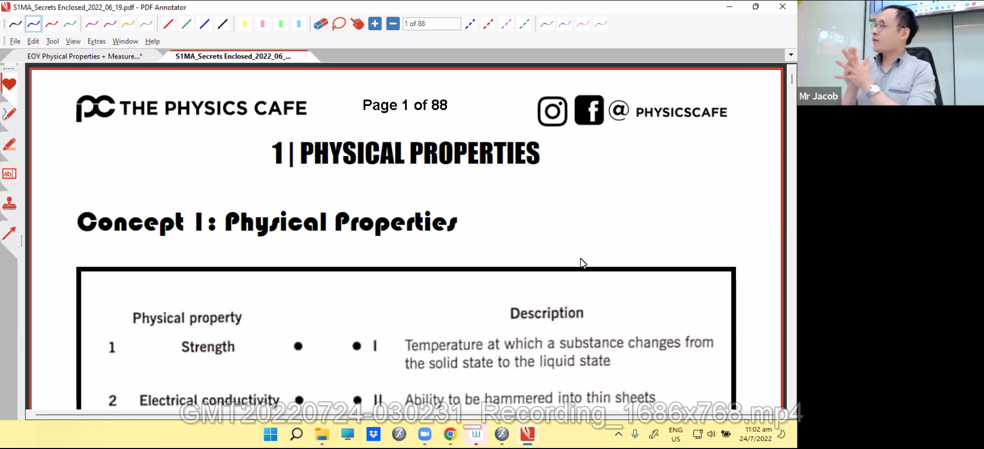 32. EOY Revision - SCI (Physical Properties/measurement) [2022] - JCT