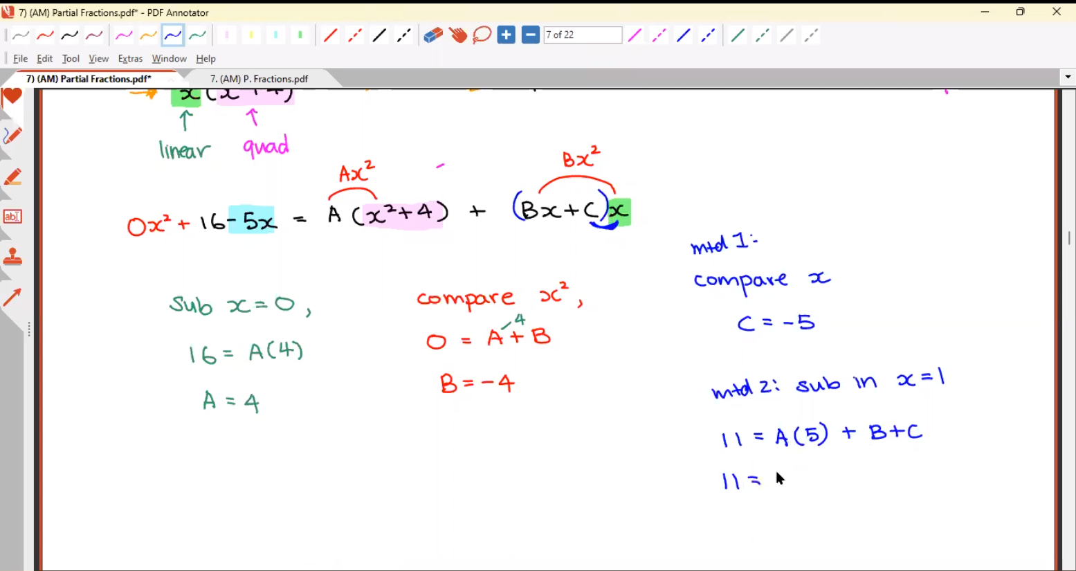 14. (AM) Partial Fractions  + (AM) Simultaneous Equations Mar Hols Add. Lesson (HBL) [2023] Mr. J.Low