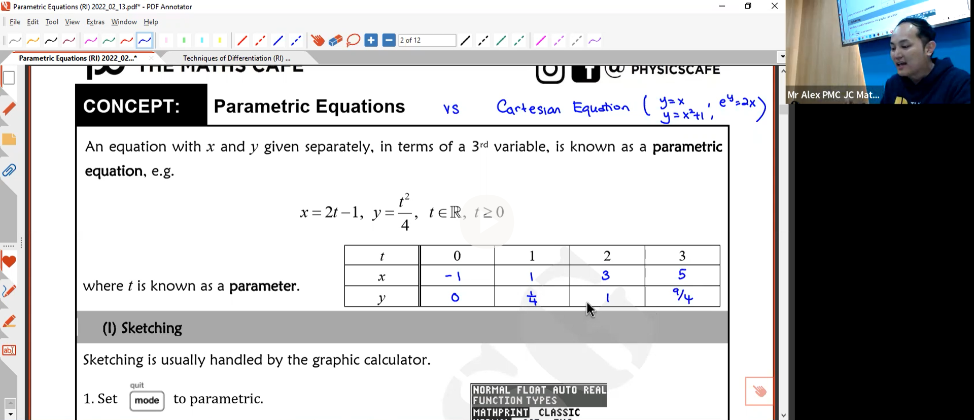 17. Parametric Equations [2023] Mr A.Ang