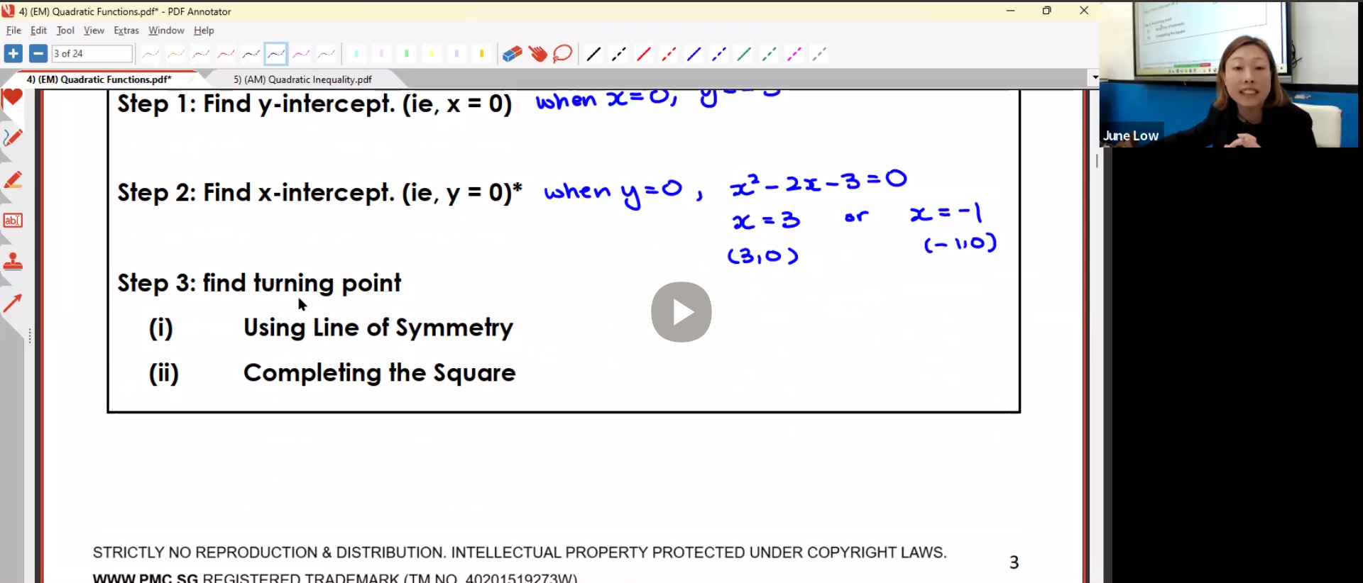 7. (AM) Quadratic Inequalities 1 [2024] Ms JL