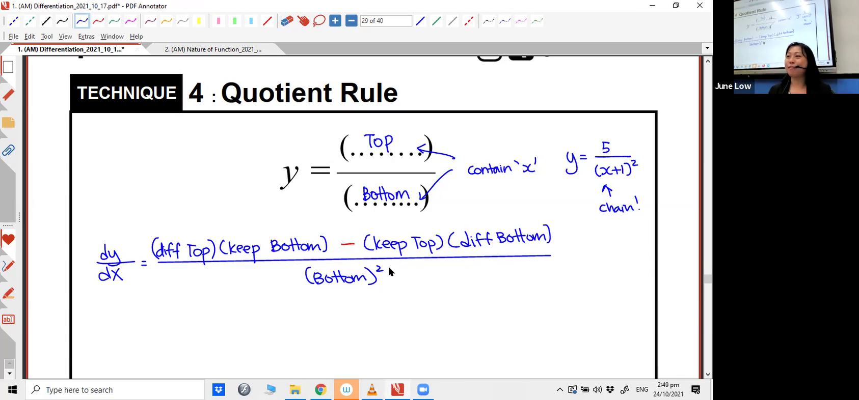 [DIFFERENTIATION] Quotient Rule