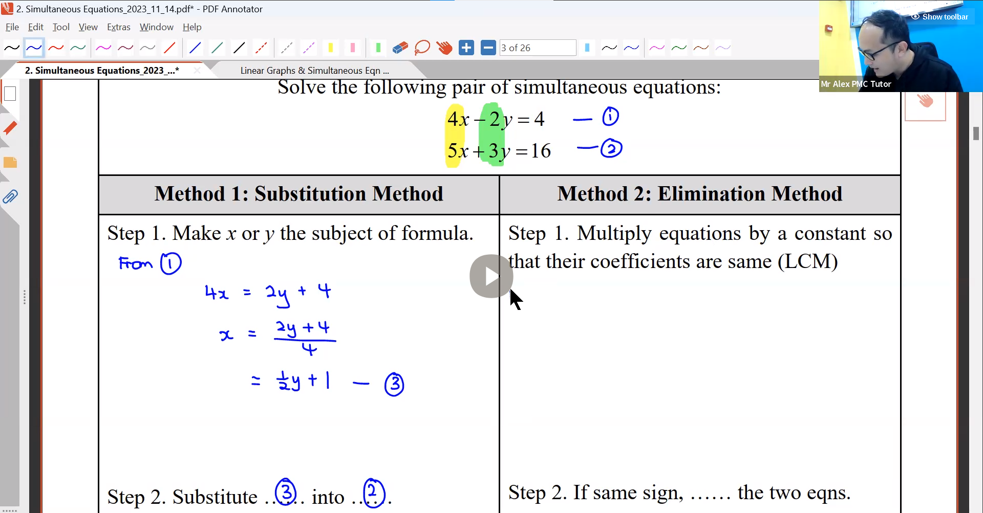 4. Simultaneous Equations L2 + Revision [2024] Mr AA