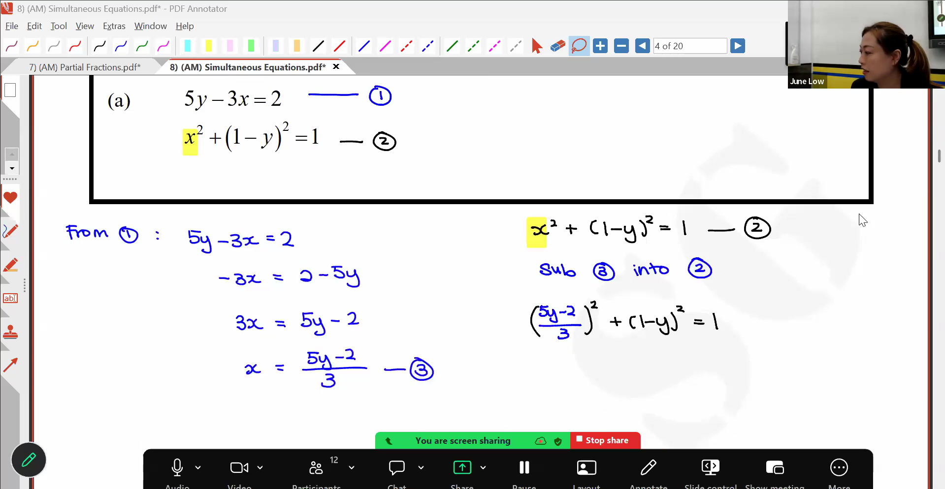 14a. March Holiday Additional Lesson - (AM) Partial Fractions  + (AM) Simultaneous Equations [2026] - Ms JL