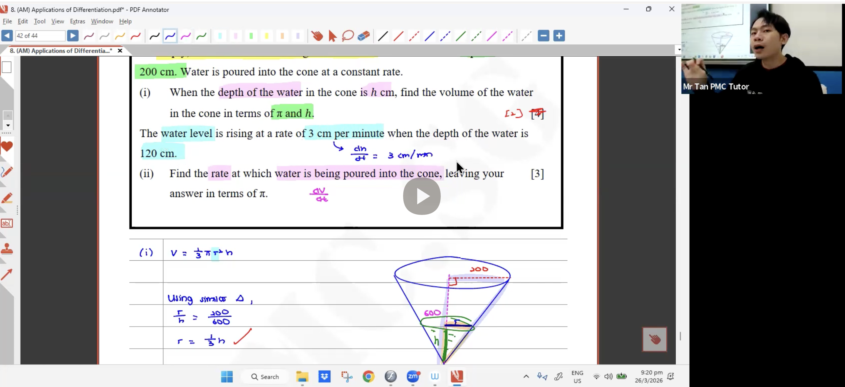 15. (AM) Application of Differentiation L3 (Rate of Change) [2026] - Mr TTL