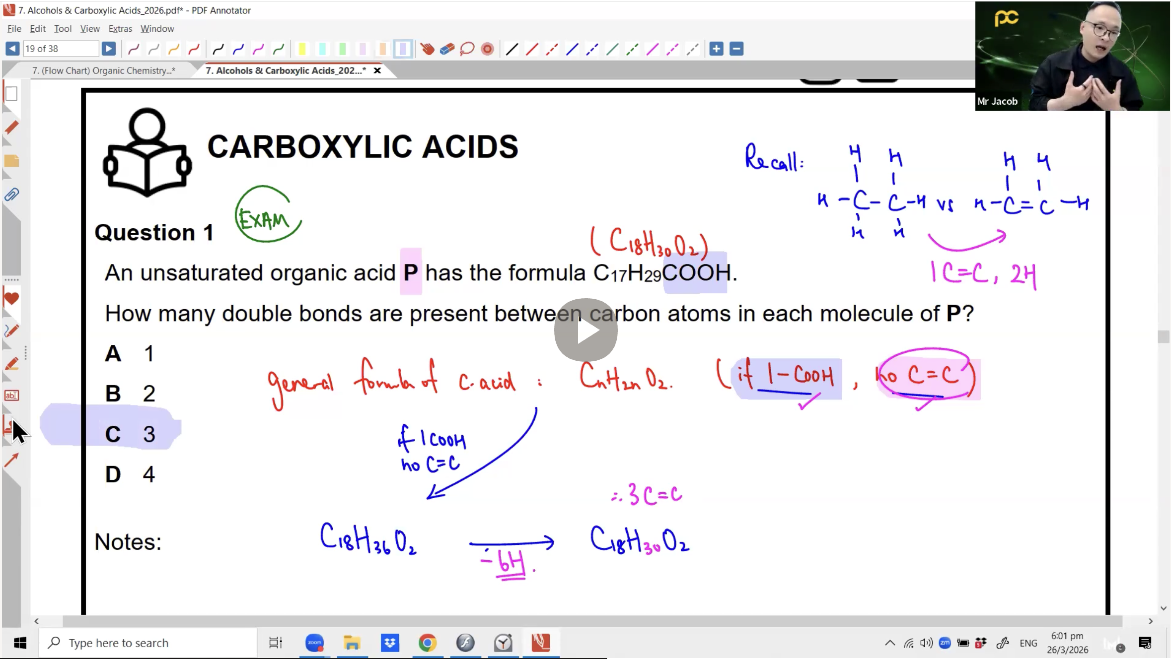15. Organic Chemistry 5 - Alcohols, Carboxylic Acids [2026] - Mr JT