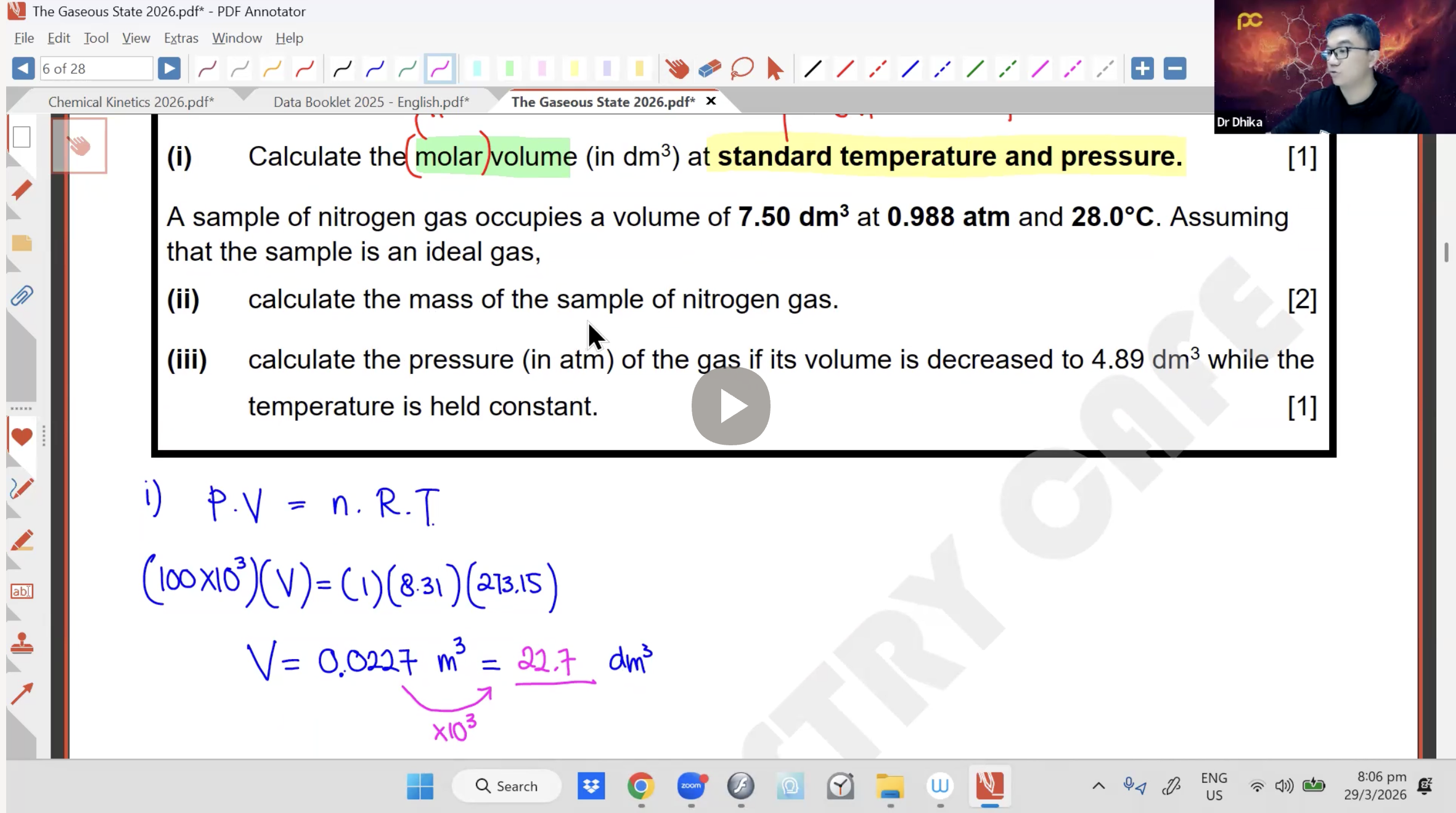 15. Stoichiometry L2 (Gaseous) [2026] - Dr D