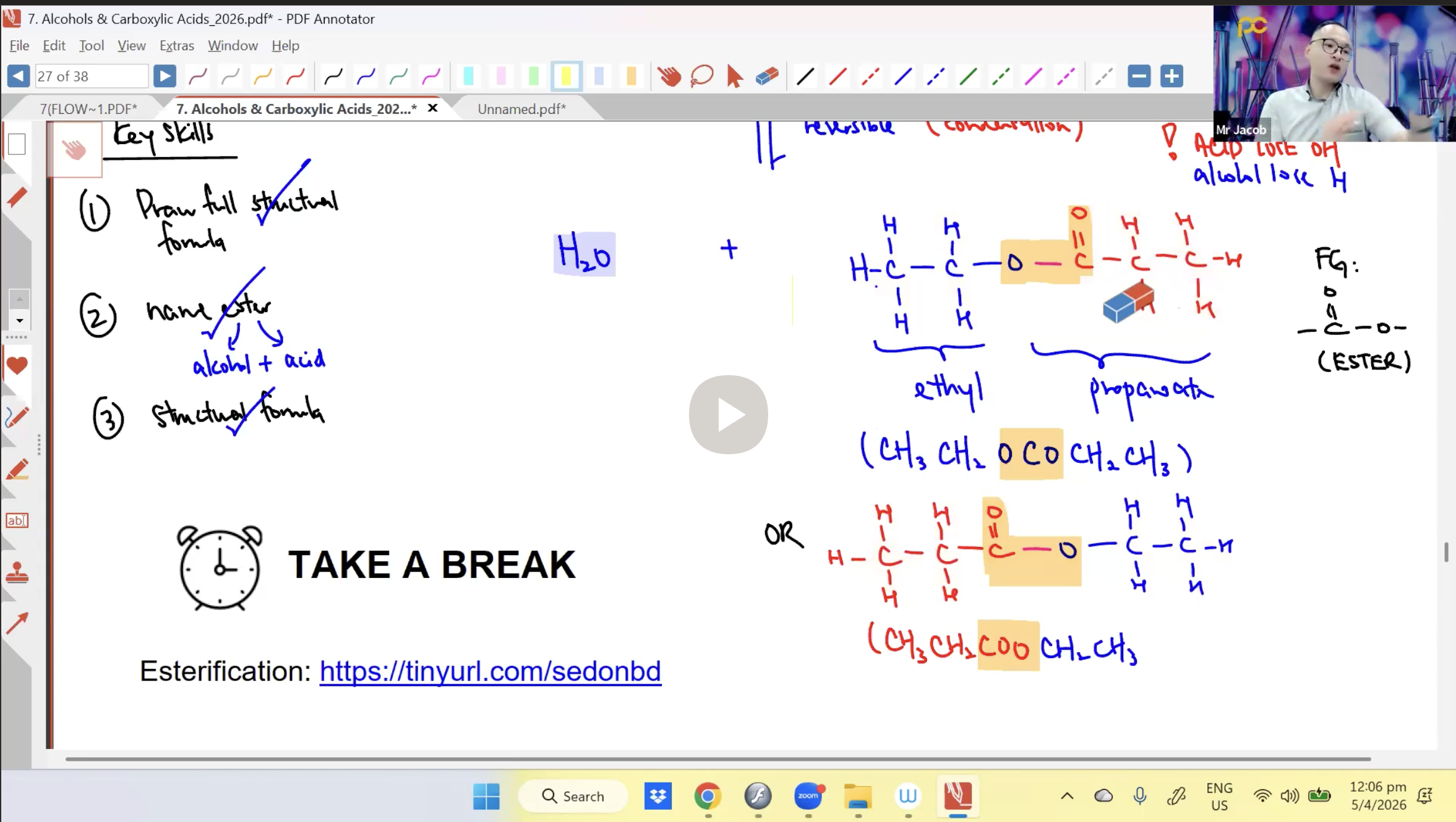 16. Organic Chemistry 6 - Alcohols, Carboxylic Acids [2026] - Mr JT
