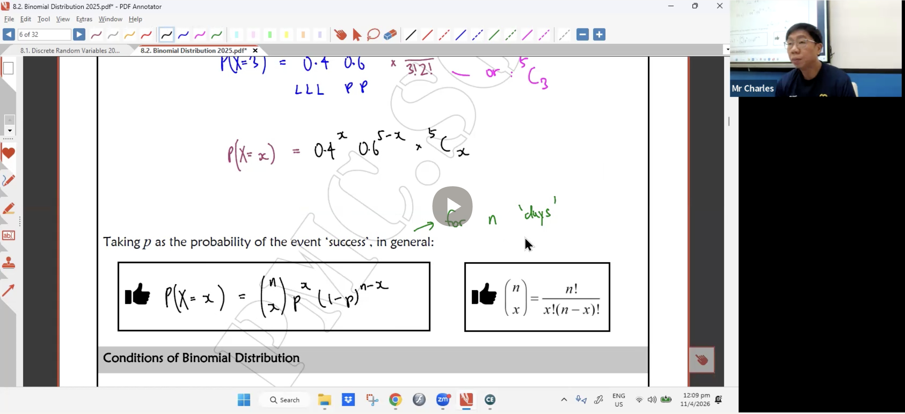 17. DRV & Binomial Distribution L2 [2026] - Mr CT