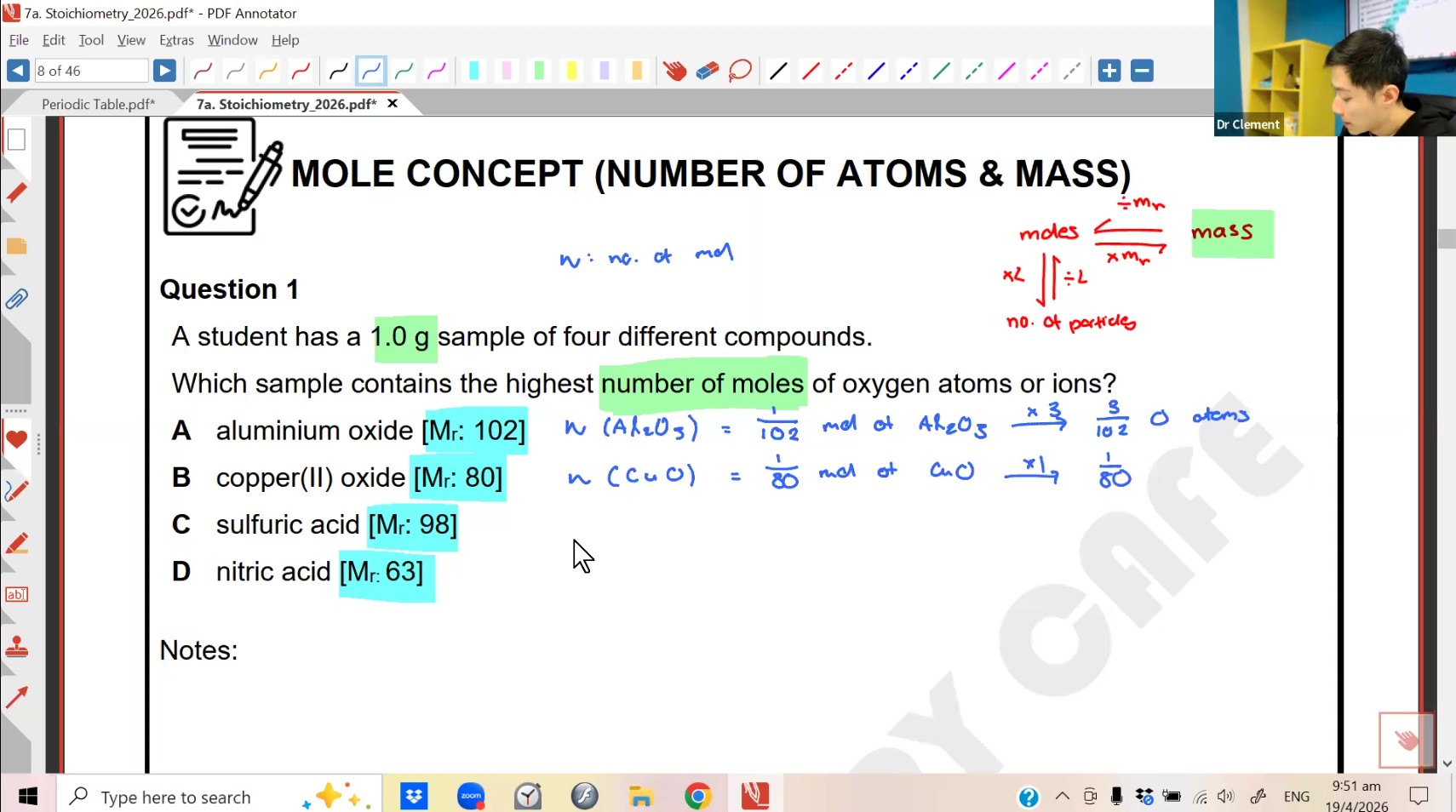 18. Stoichiometry 1 [2026] - Dr C