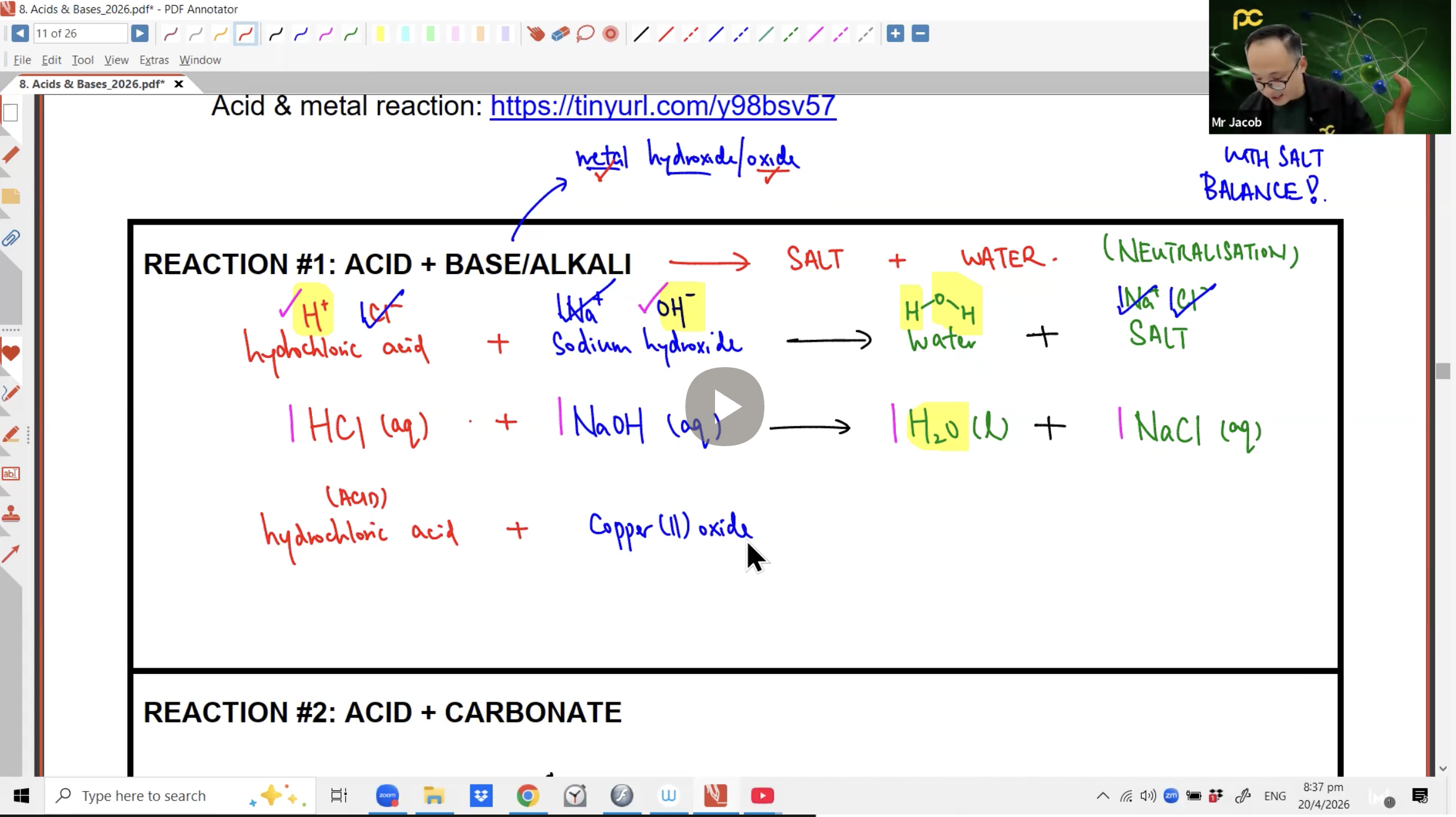 19. (C) Acids & Bases 1 [2026] - Mr JT