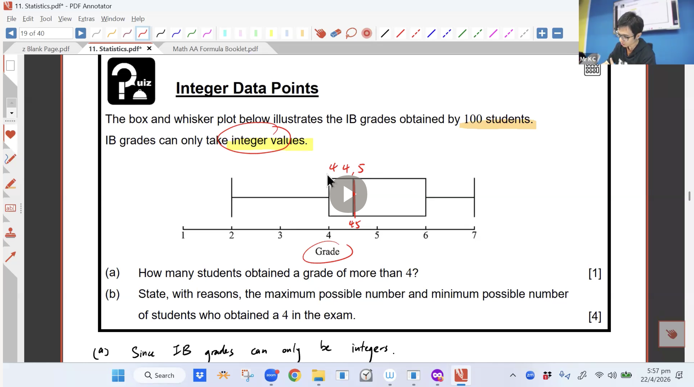 19. Statistics [2026] - Mr KC