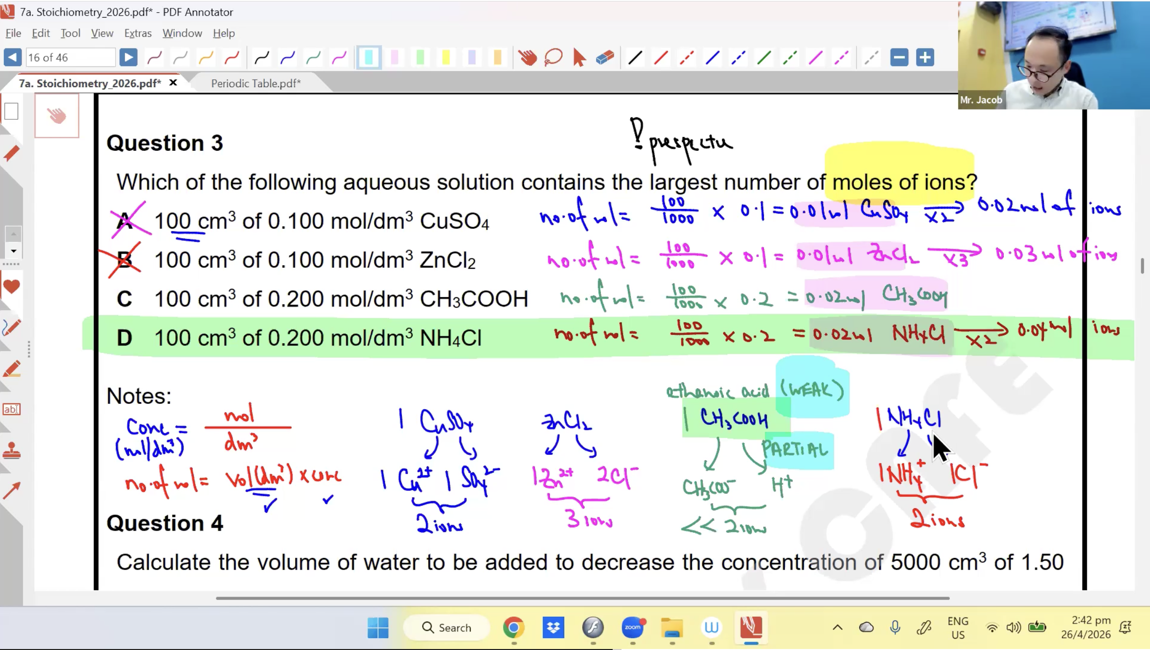 19. Stoichiometry 2 [2026] - Mr JT