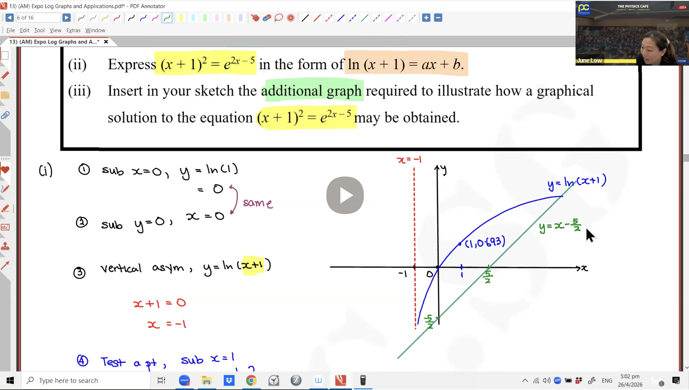 19. (AM) Exponential and Logarithmic Graphs [2026] - Ms JL