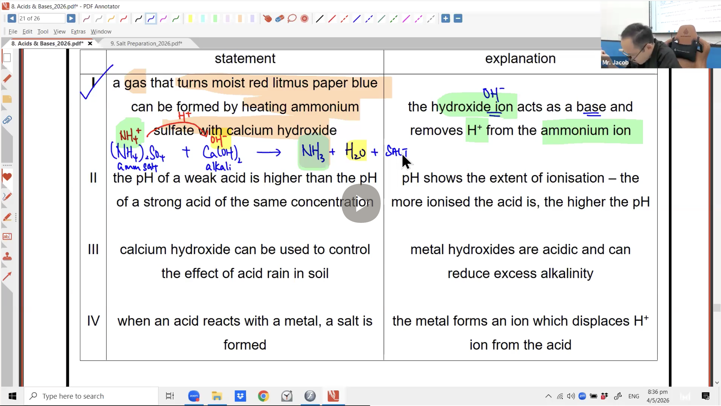21. (C) Acids & Bases 3 [2026] - Mr JT