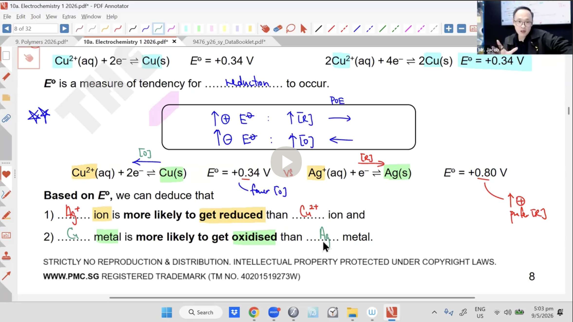 21. Electrochemistry 1 L1 [2026] - Mr JT