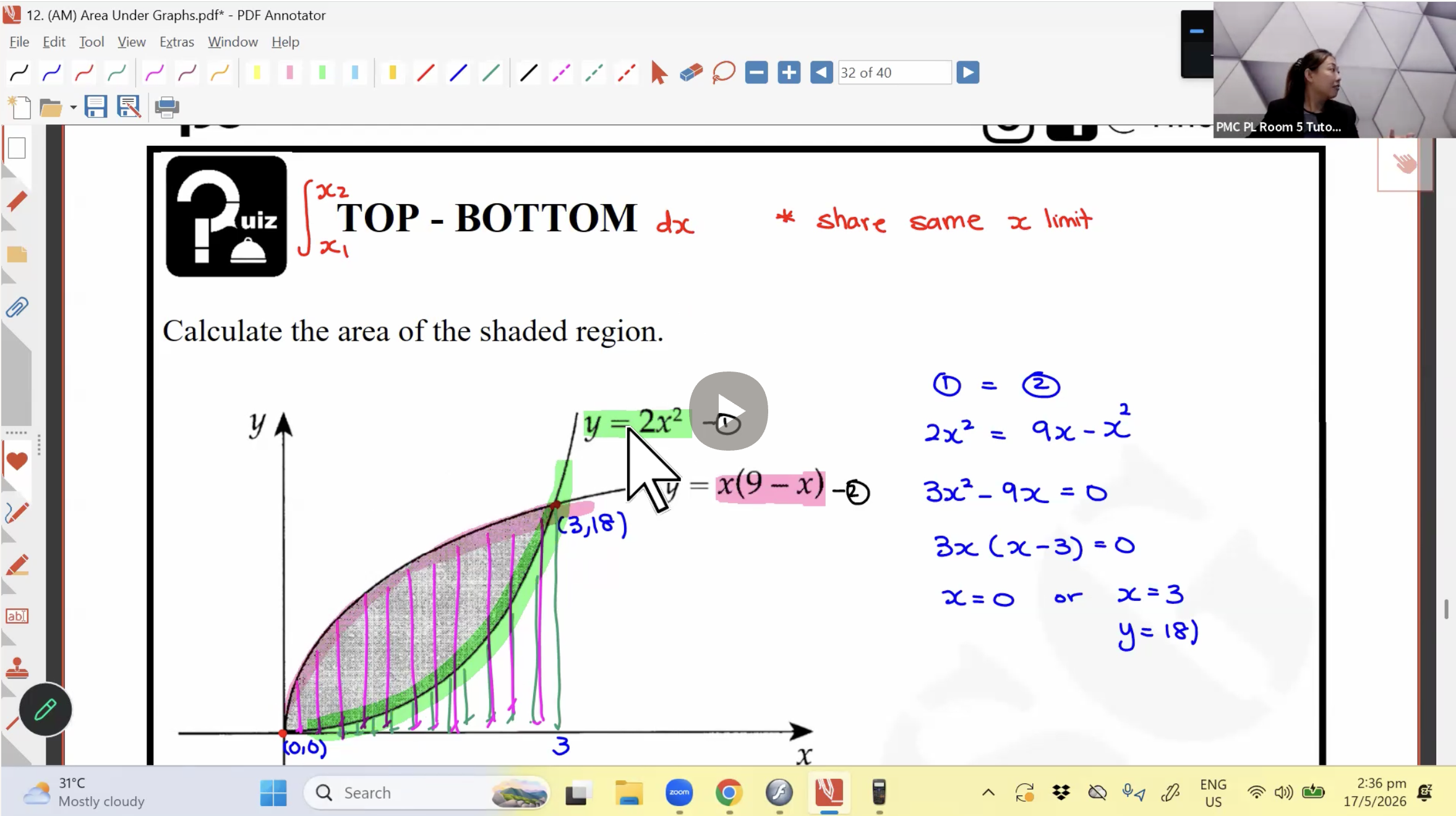 22. (AM) Area Under Graph L2 [2026] - Ms JL