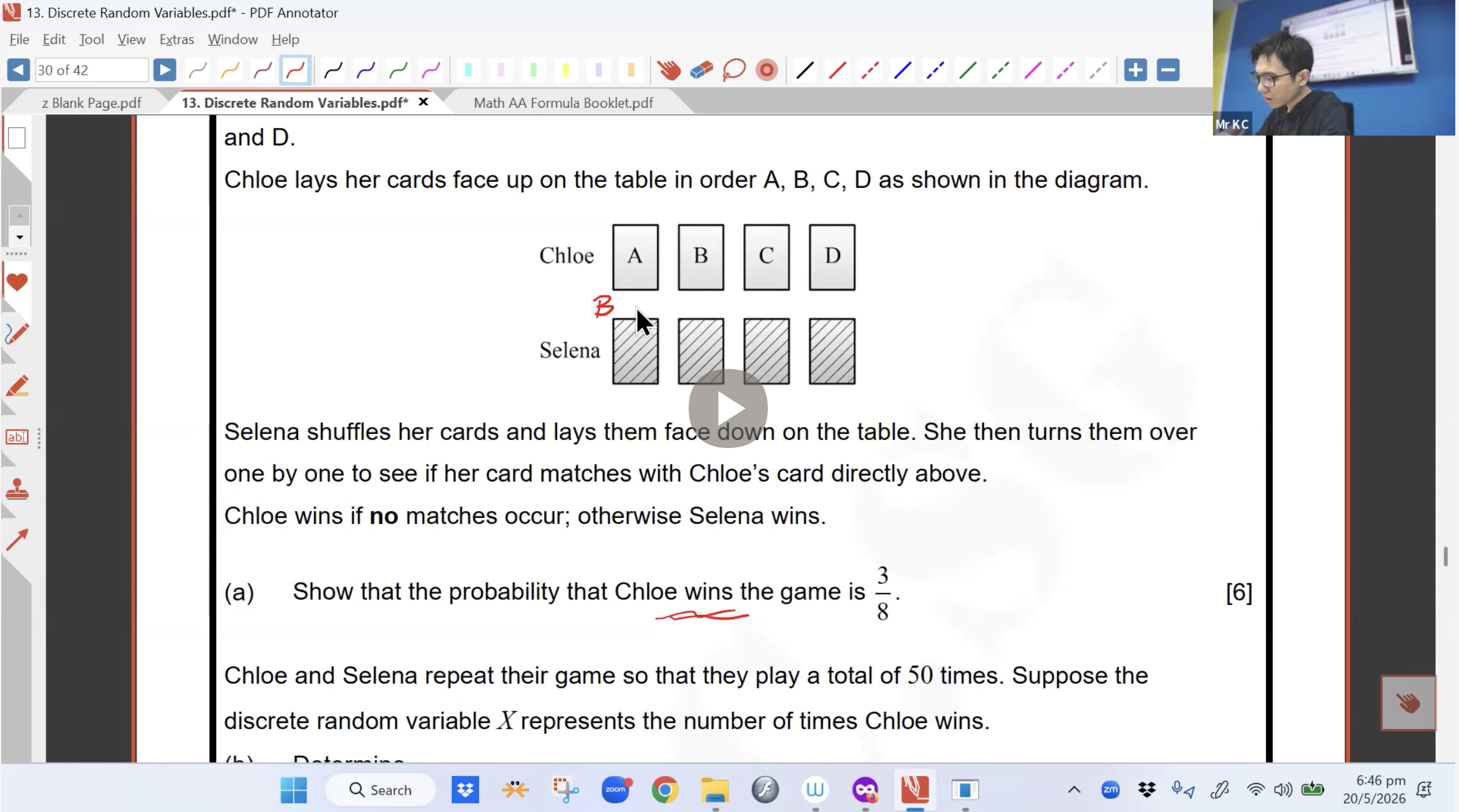 23. Discrete Random Variables L2 [2026] - Mr KC