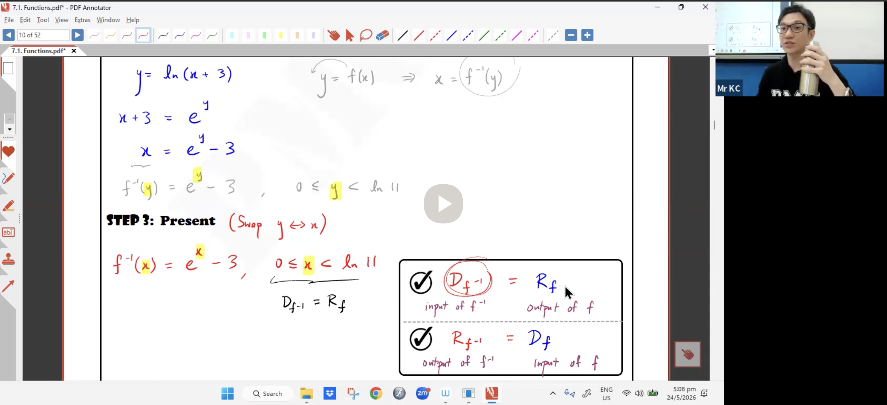 23. Functions L1 [2026] - Mr KC