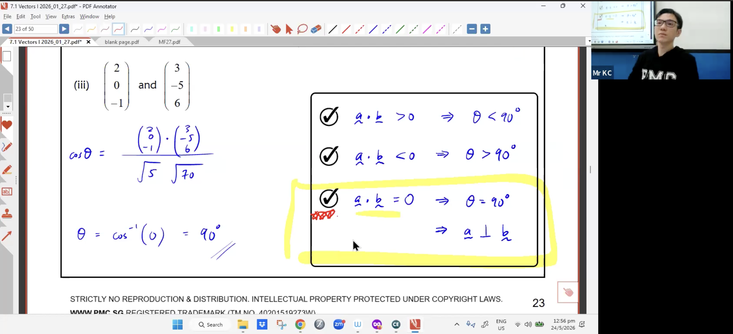 23. Vectors 1 L1 [2026] - Mr KC