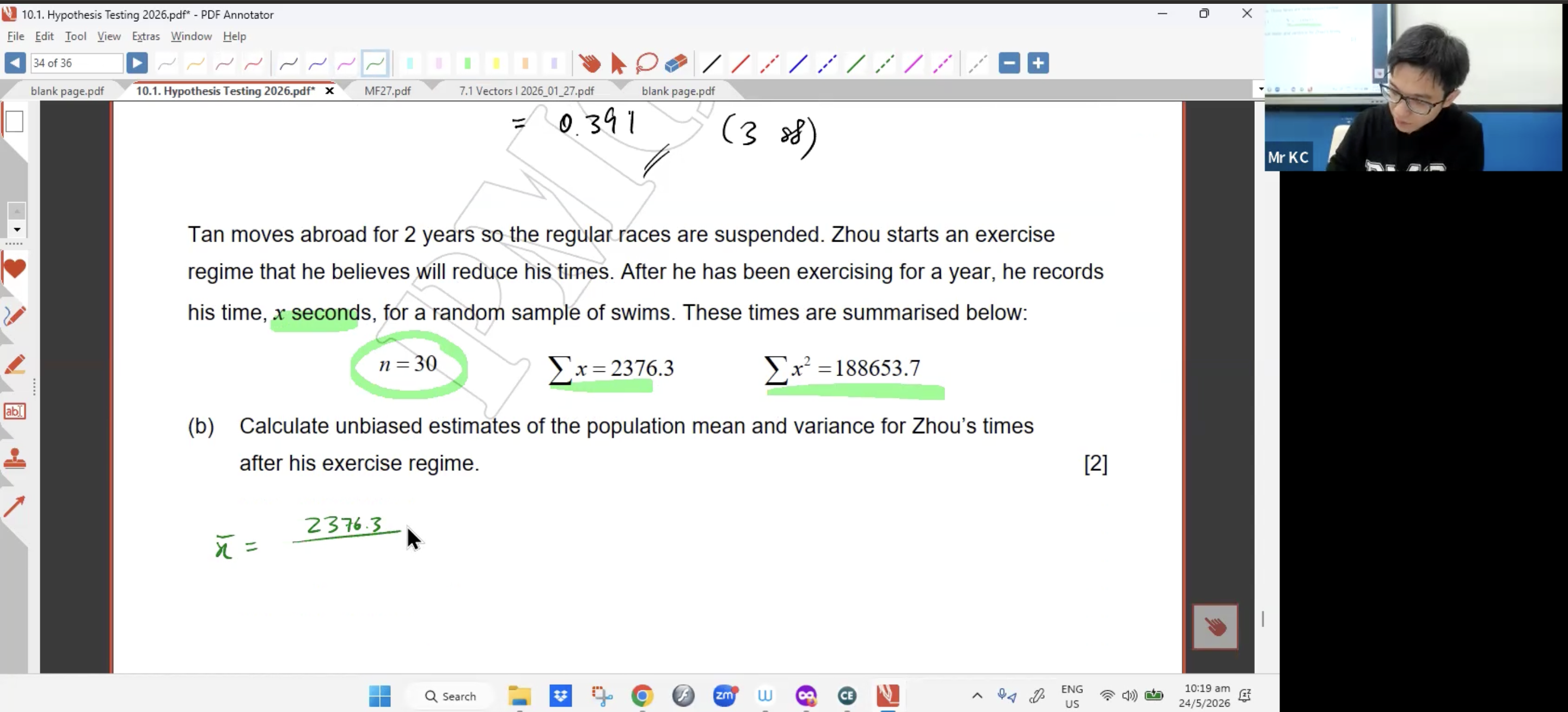 23. Hypothesis Testing L2 [2026] - Mr KC