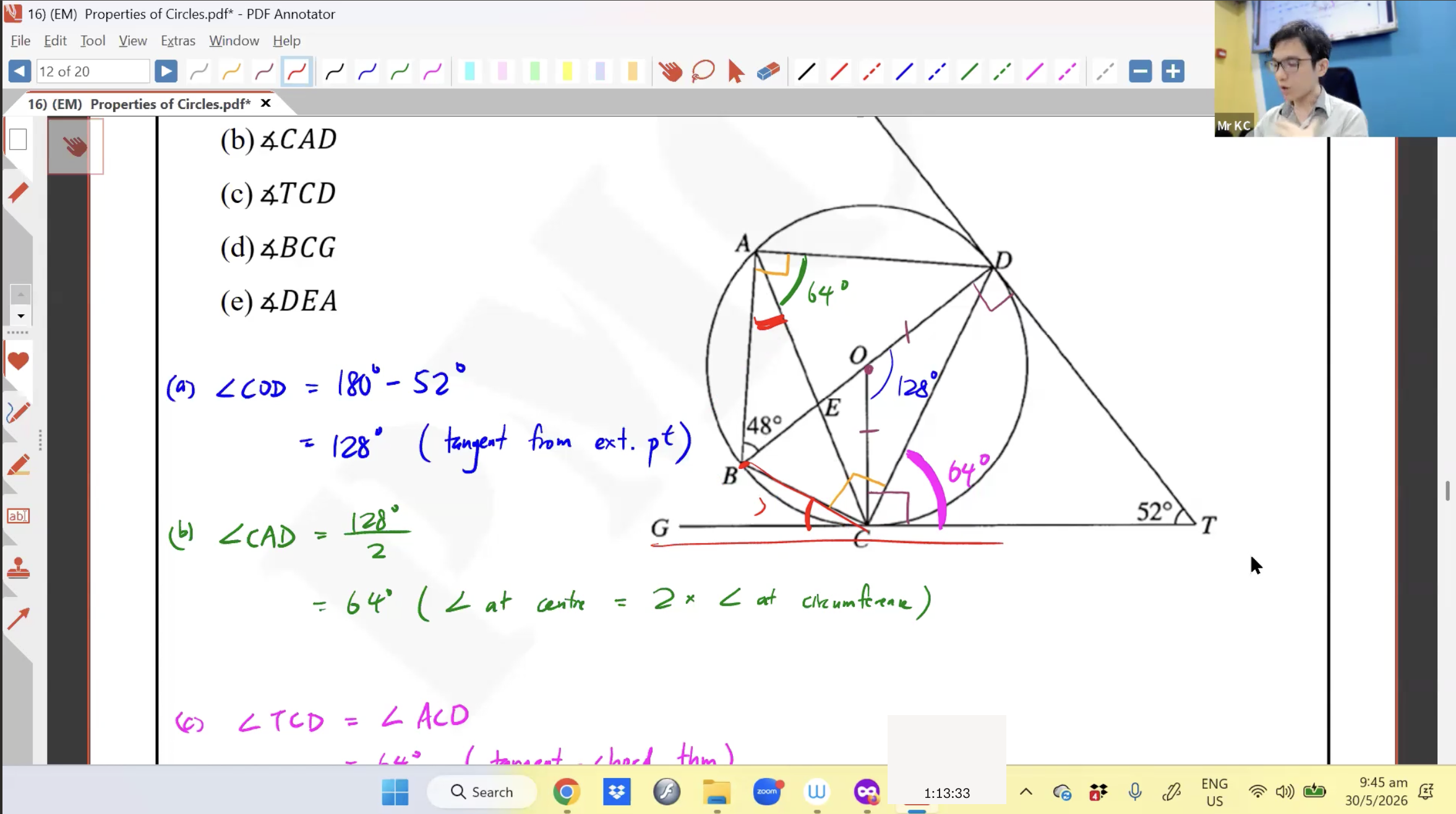 24. (EM) Properties of Circles [2026] - Mr KC