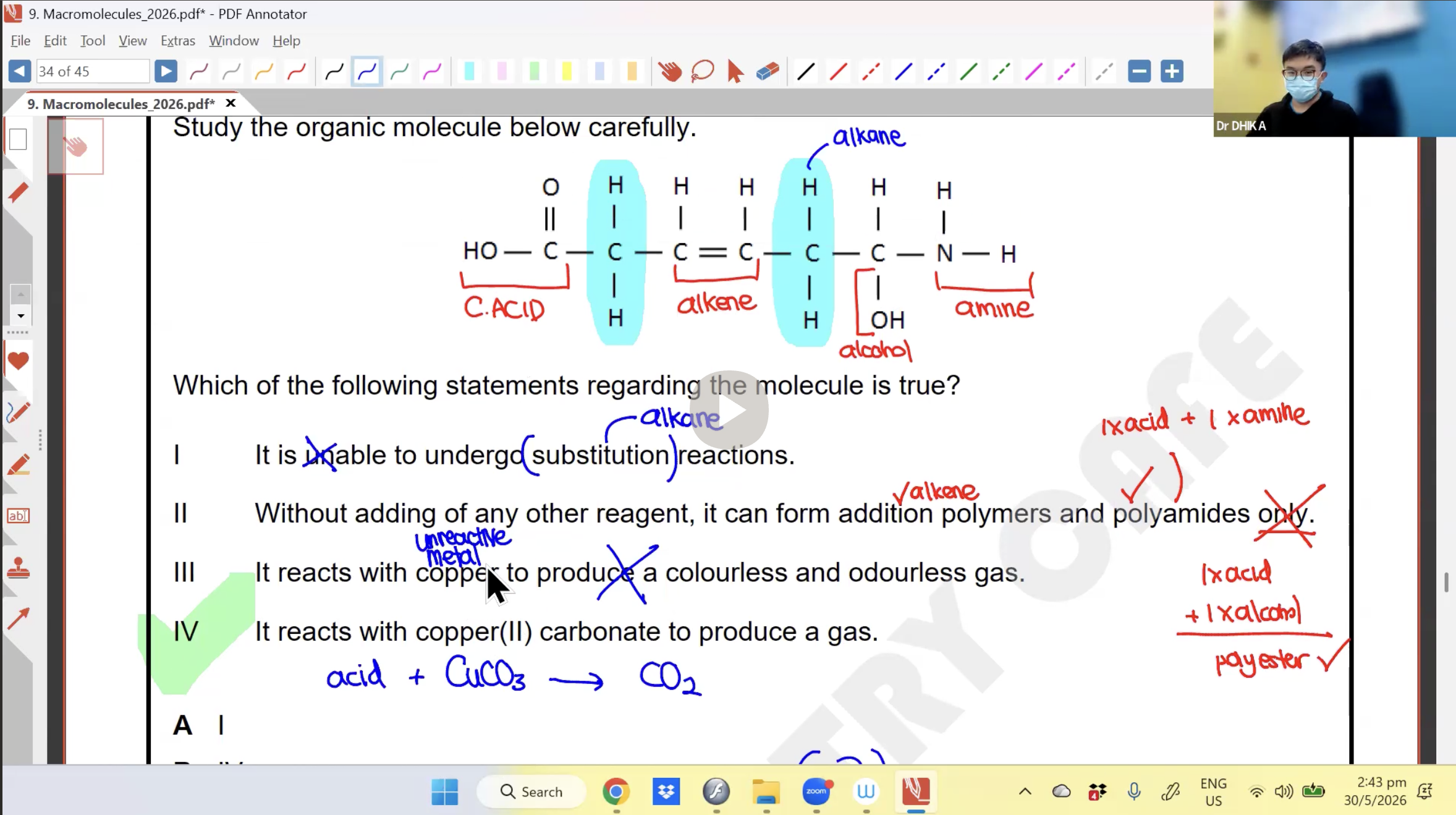 24. Organic Chemistry 9 - Macromolecules [2026] - Dr D
