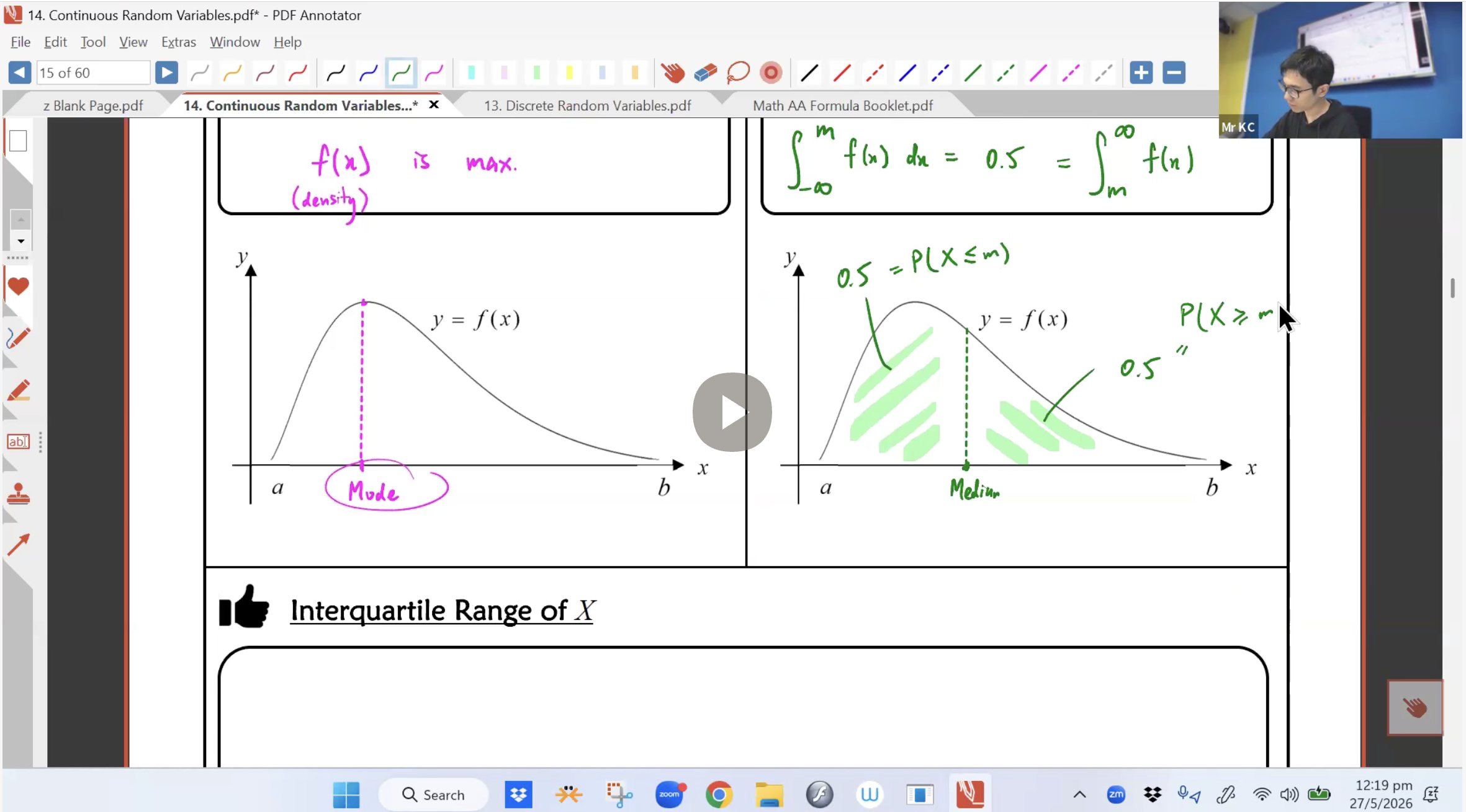 24. Continuous Random Variables L1 [2026] - Mr KC