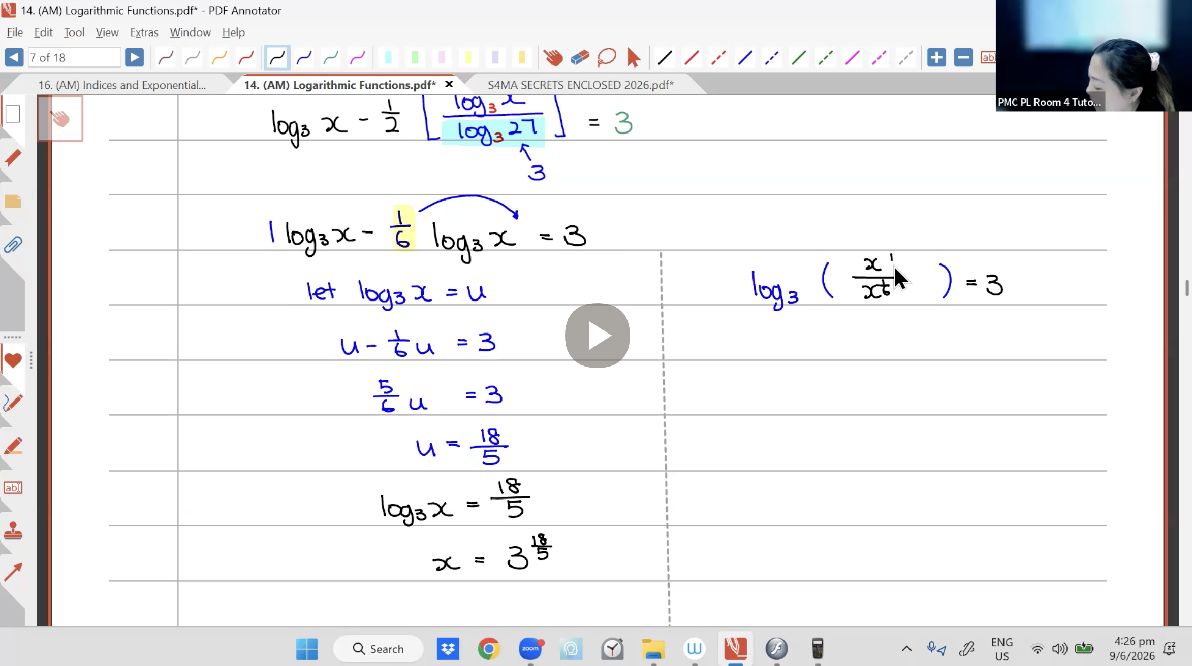 26a. Final Revision: Indices, Expo and Log (4 hrs) [2026] - Ms JL