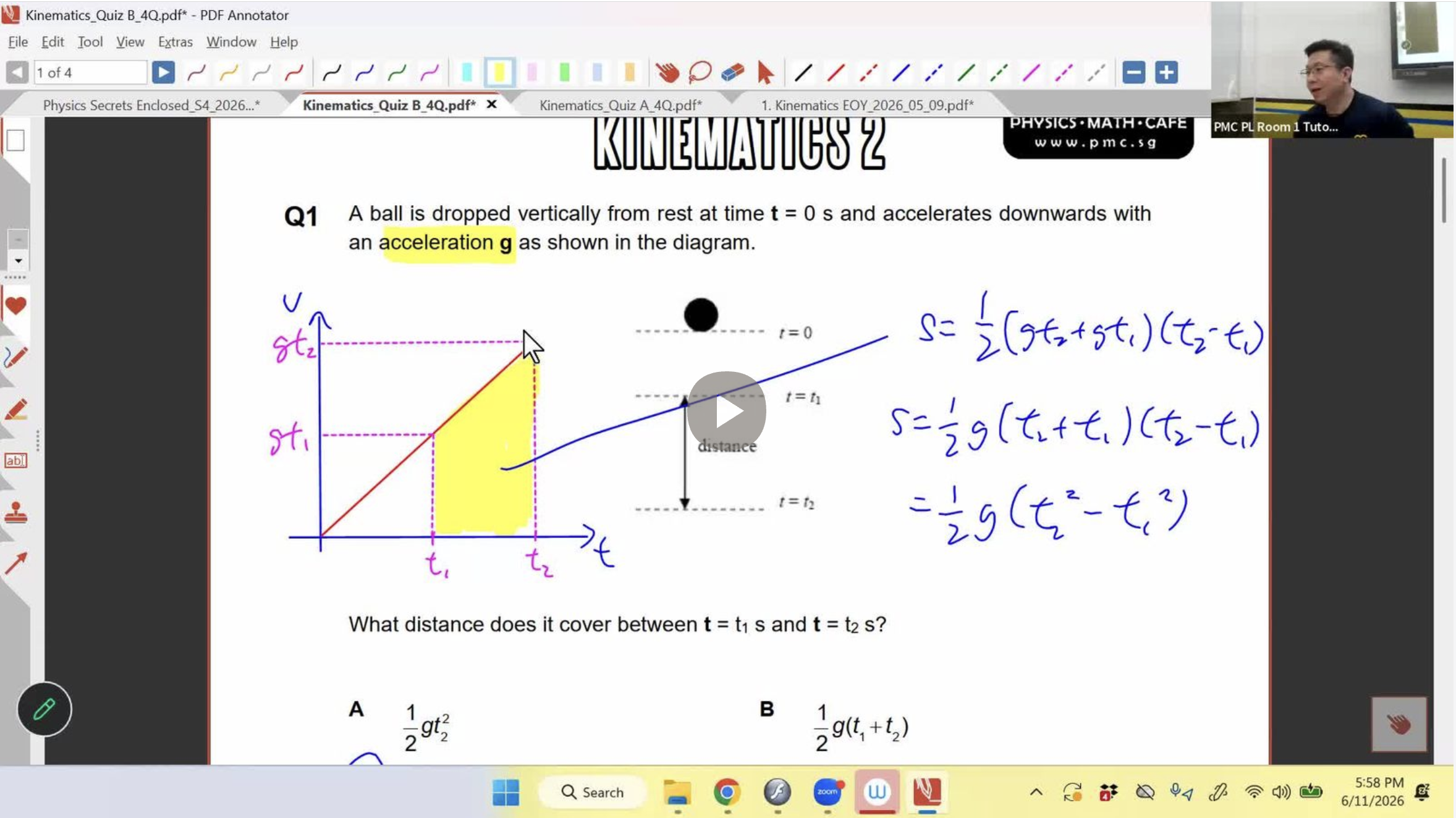 26b. Kinematics EOY Revision (4 hrs) [2026] - Mr SW Part 2