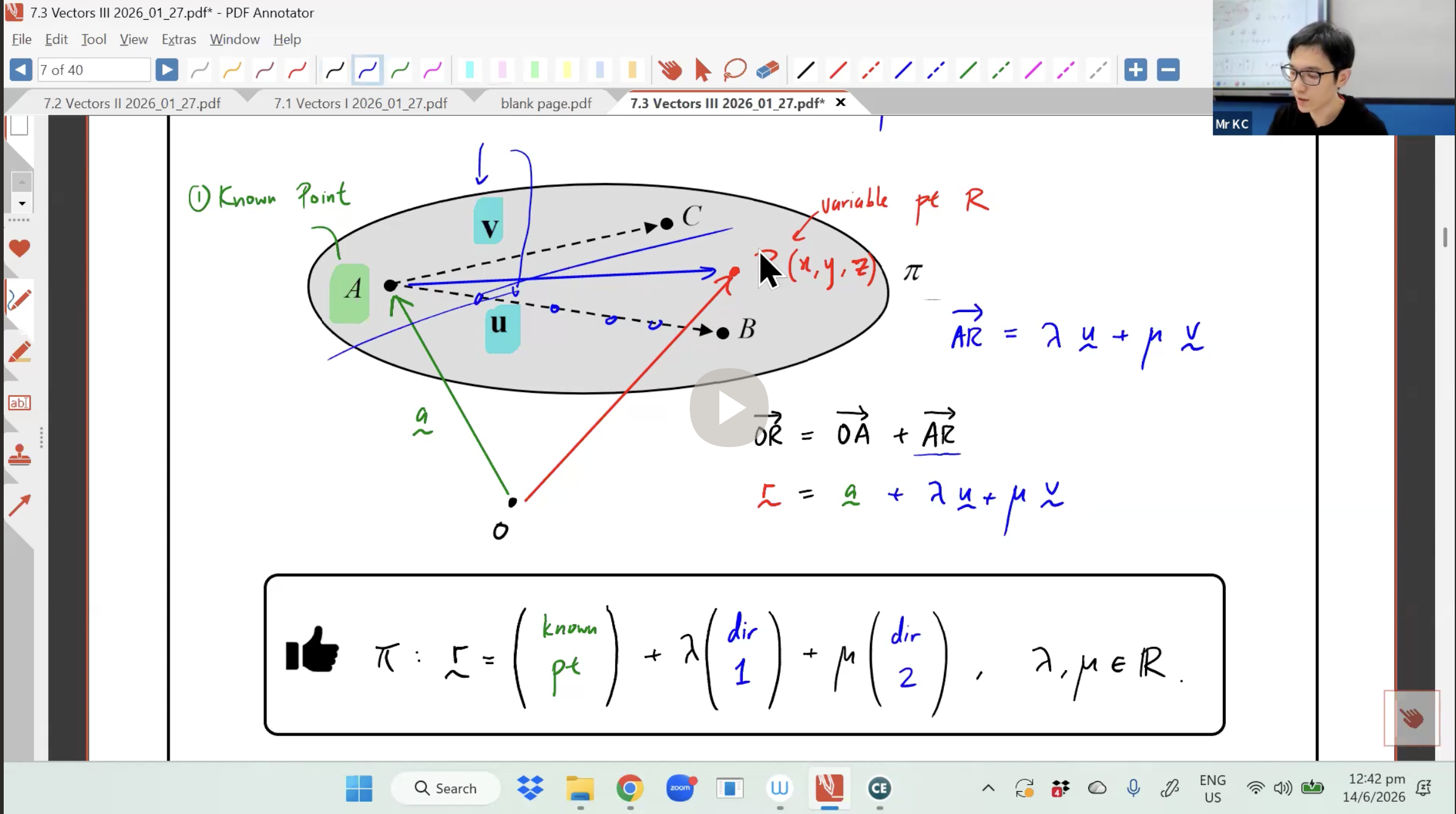 26. Vectors 2 L2 & Vectors 3 L1 [2026] - Mr KC