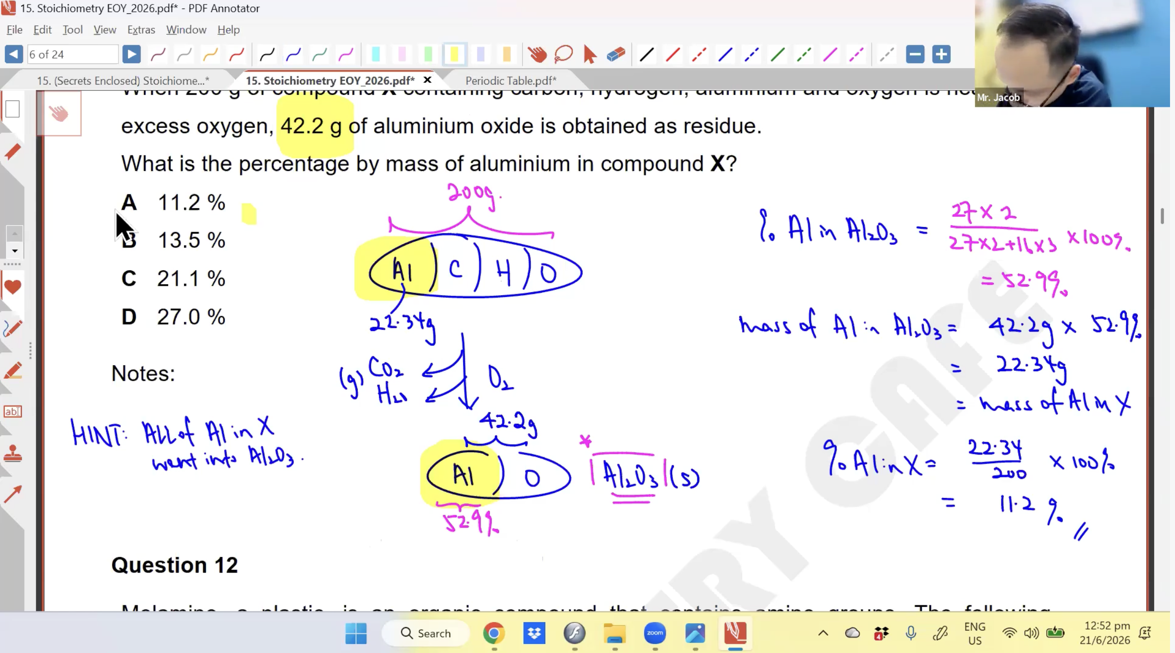27b. Stoichiometry EOY L1 [2026] - Mr JT