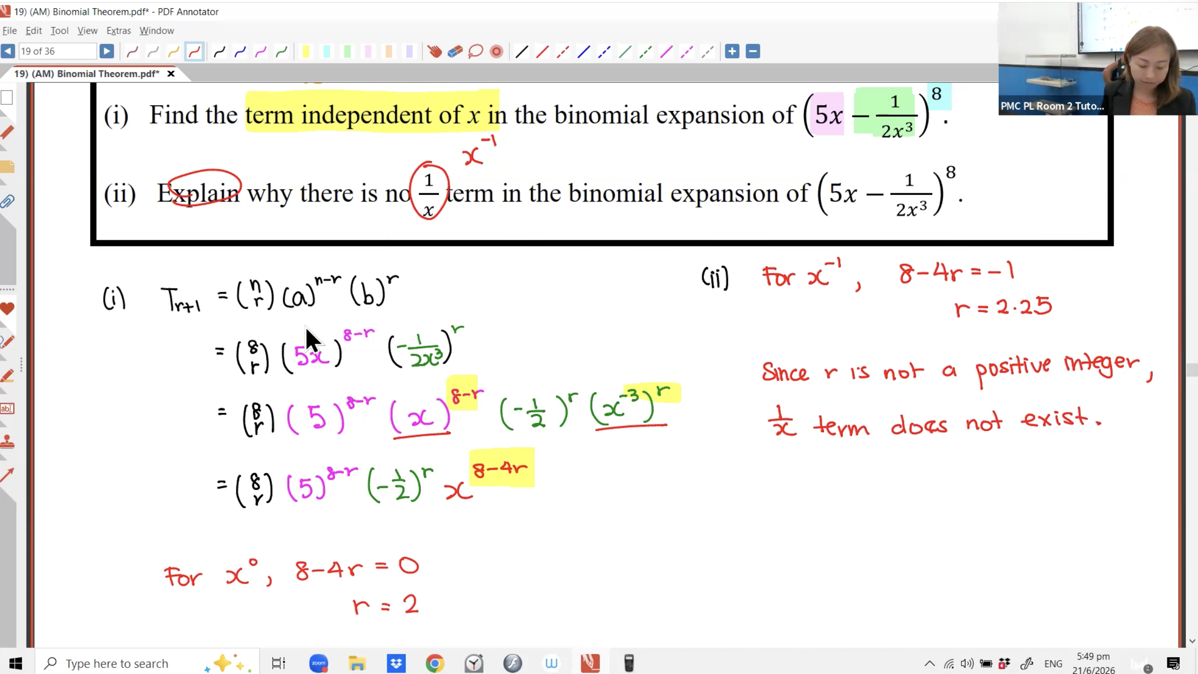 27. (AM) Binomial Theorem Part 1 [2026] - Ms JL