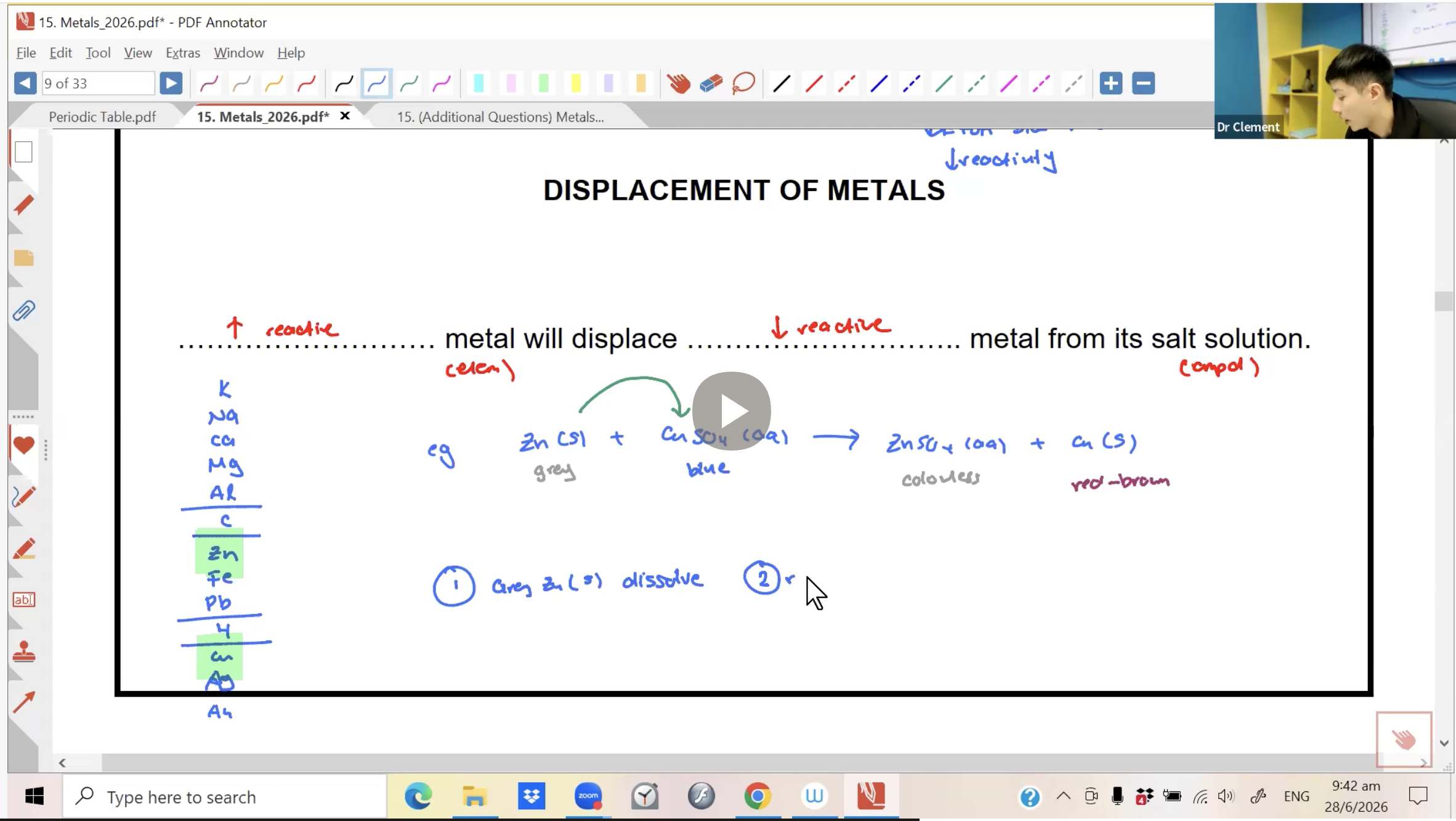 28. Metals 1 [2026] - Dr C