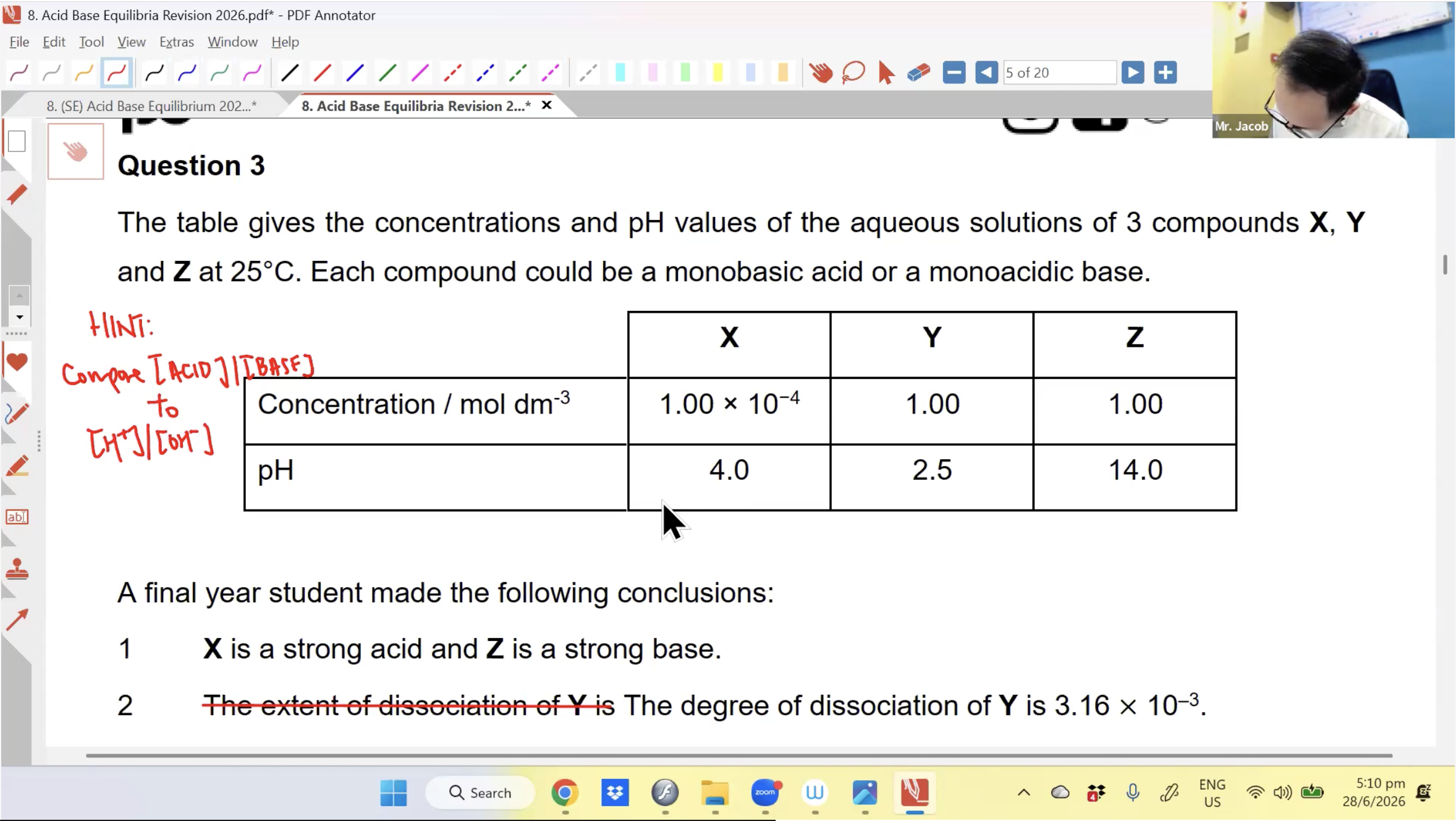 28. Acid-Base Equilibrium Revision L1 [2026] - Mr JT