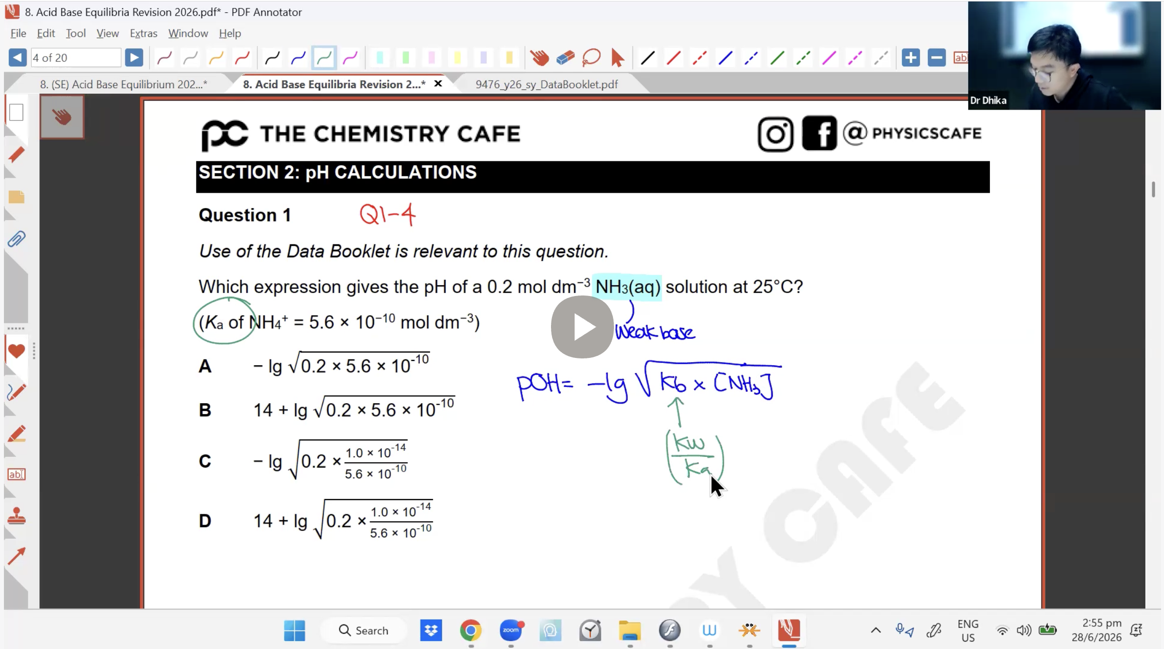 28. Acid-Base Equilibrium Revision L1 [2026] - Dr D