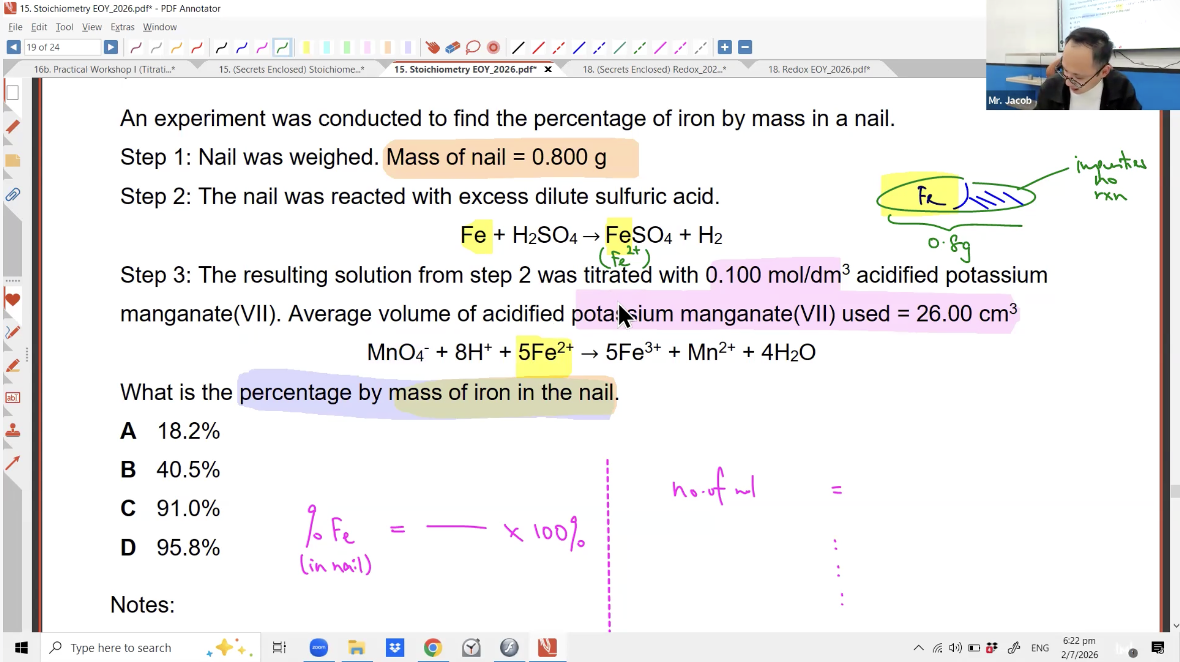 29. Stoichiometry EOY L3 [2026] - Mr JT