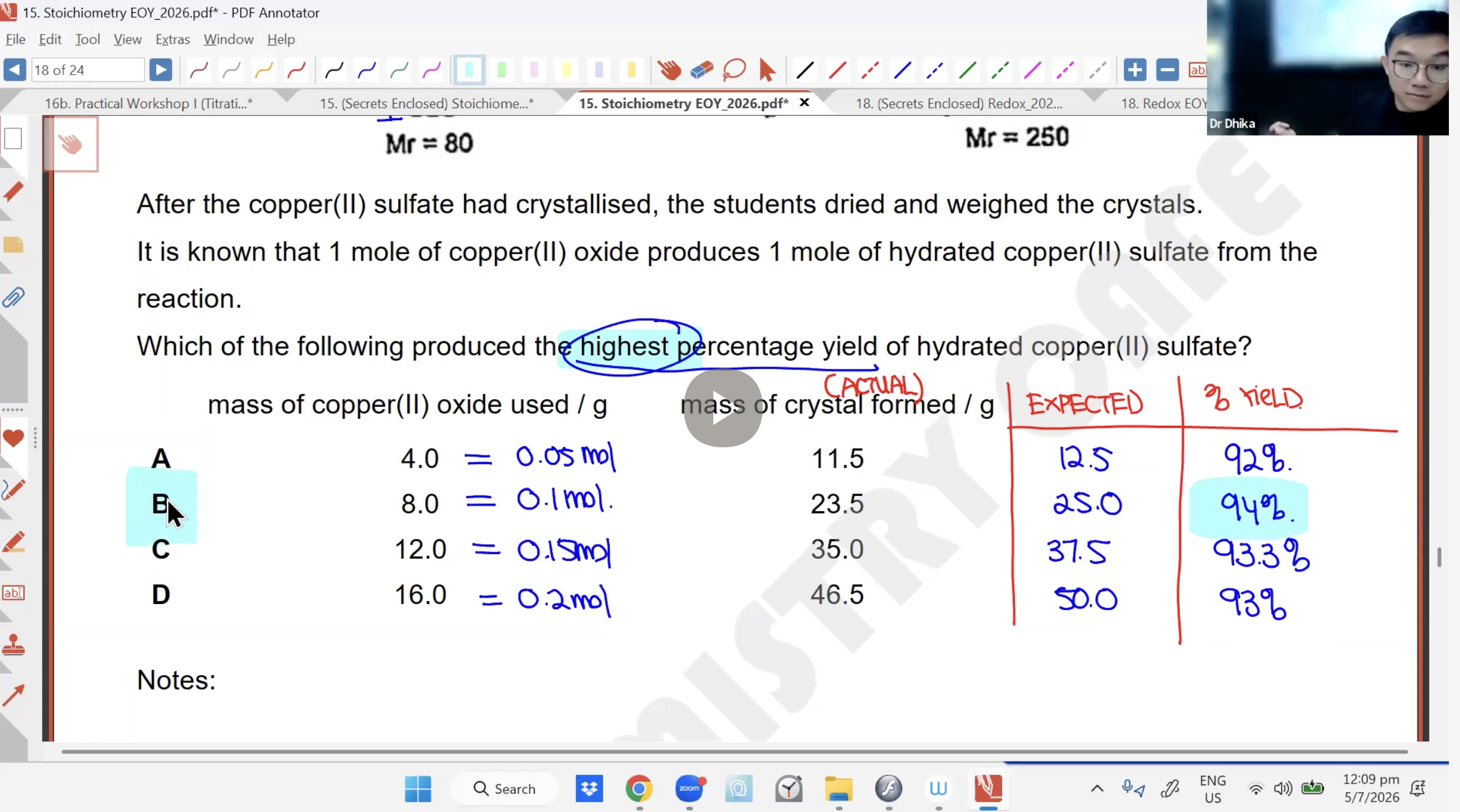 29. Stoichiometry EOY L3 [2026] - Dr D