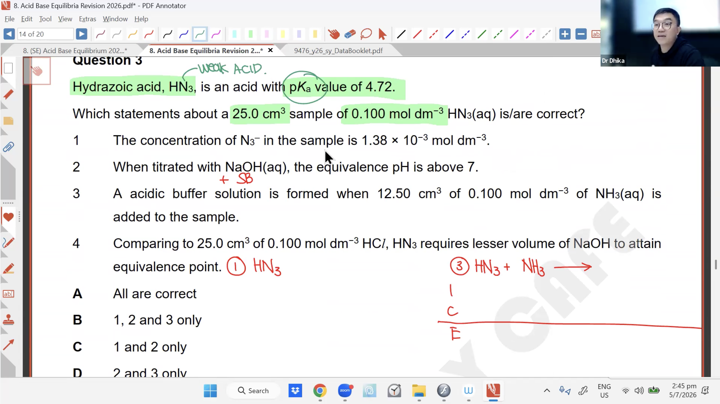 29. Acid Base Equilbrium Revision L2 [2026] - Dr D