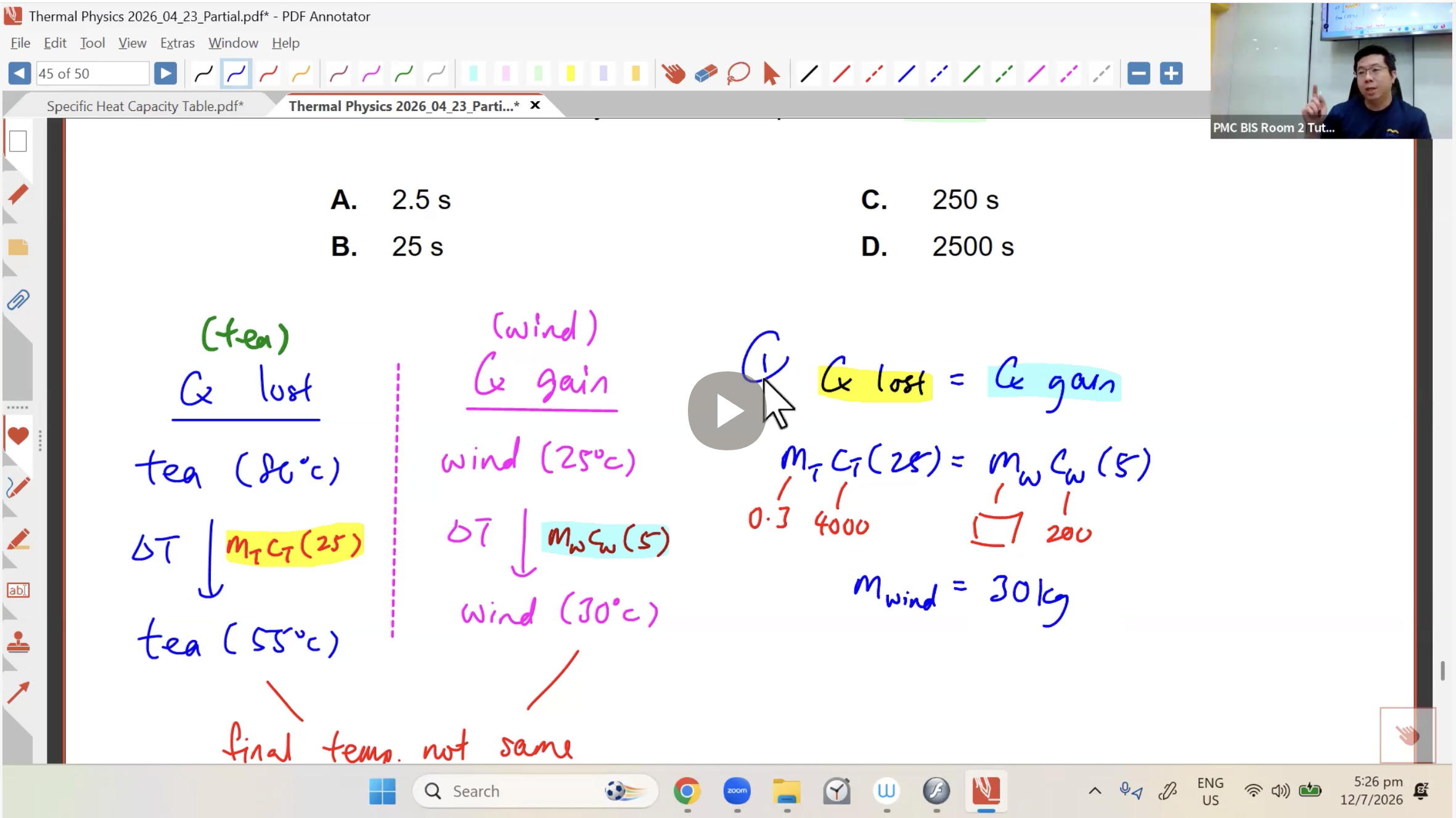 30c. Thermal Physics L3 [2026] - Mr SW