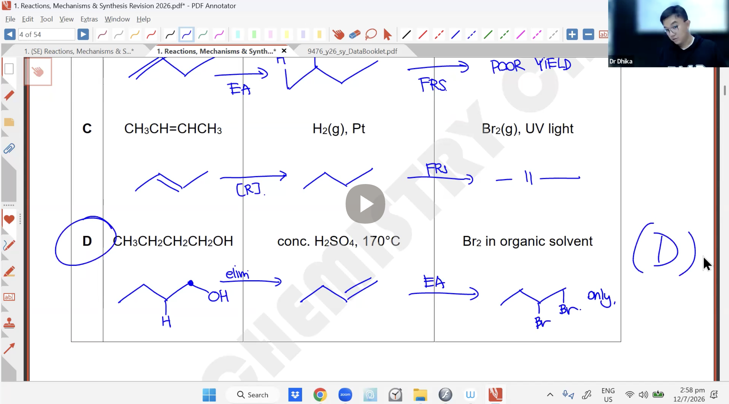 30. Organic Chem Revision L1 (Reactions, Mechanisms & Synthesis) [2026] - Dr D