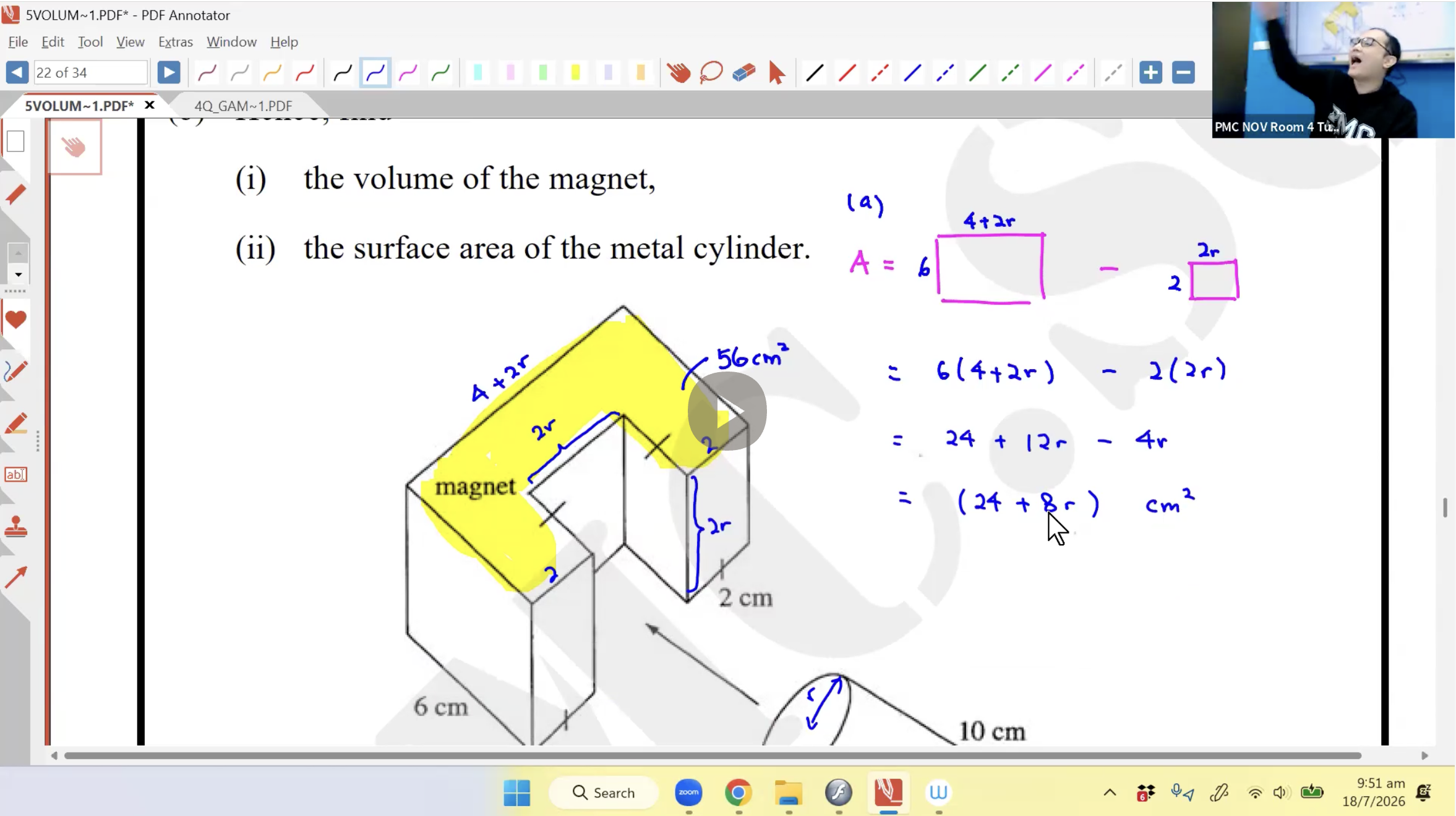 31. Volume and Surface Area of Prisms and Cylinders L2 [2026] - Mr AA