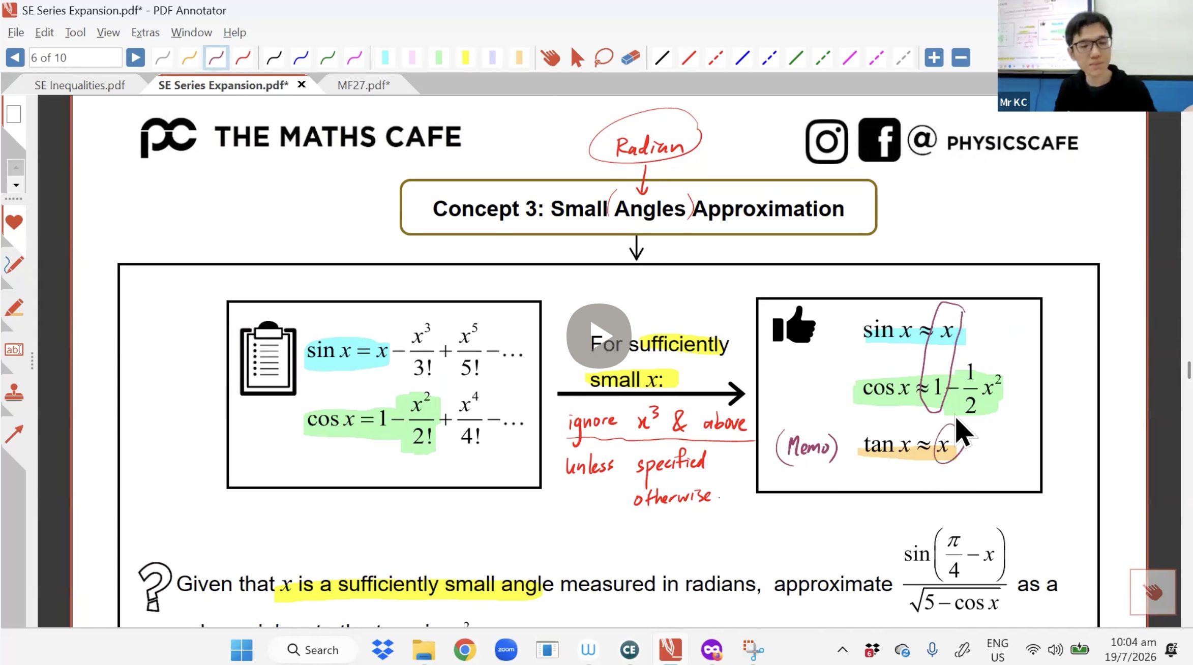 31. June Revision: Series Expansion and Inequalities [2026] - Mr KC