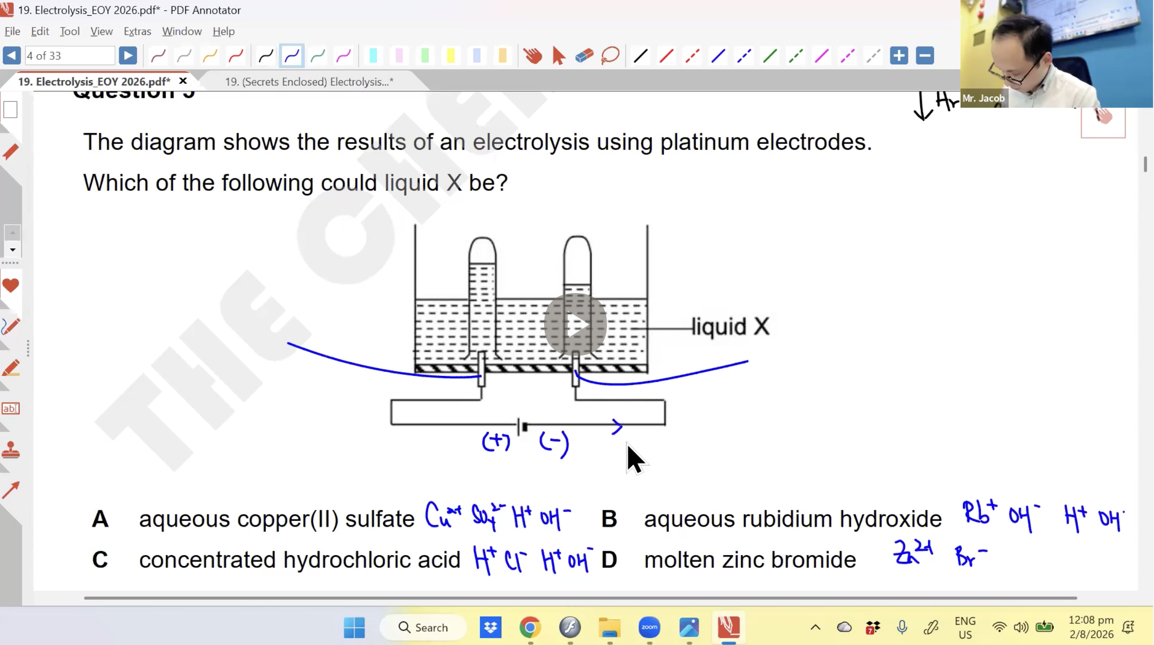 33. Electrolysis EOY L1 [2026] - Mr JT