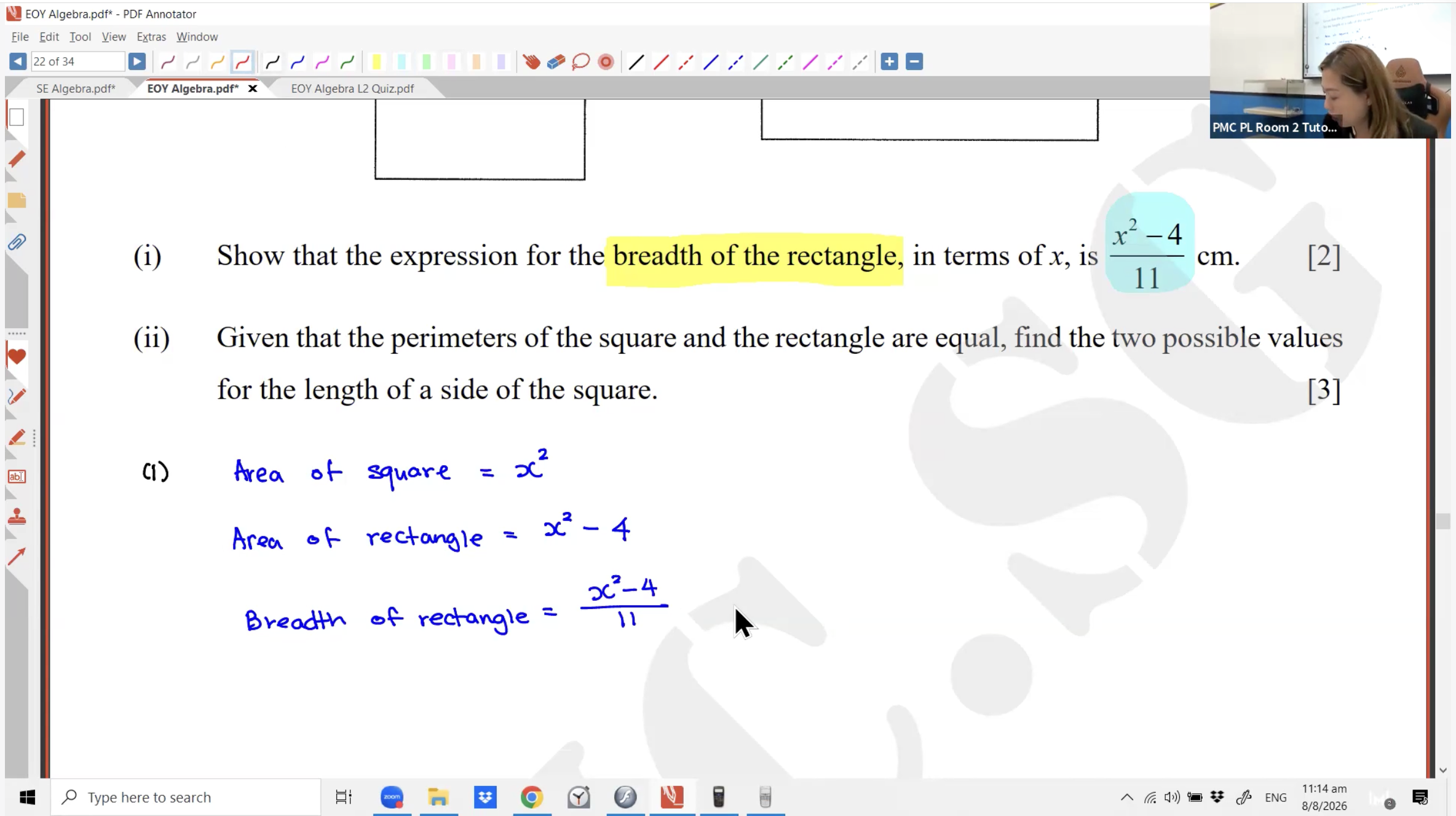 34. EOY Algebra L2 [2026] - Ms JL