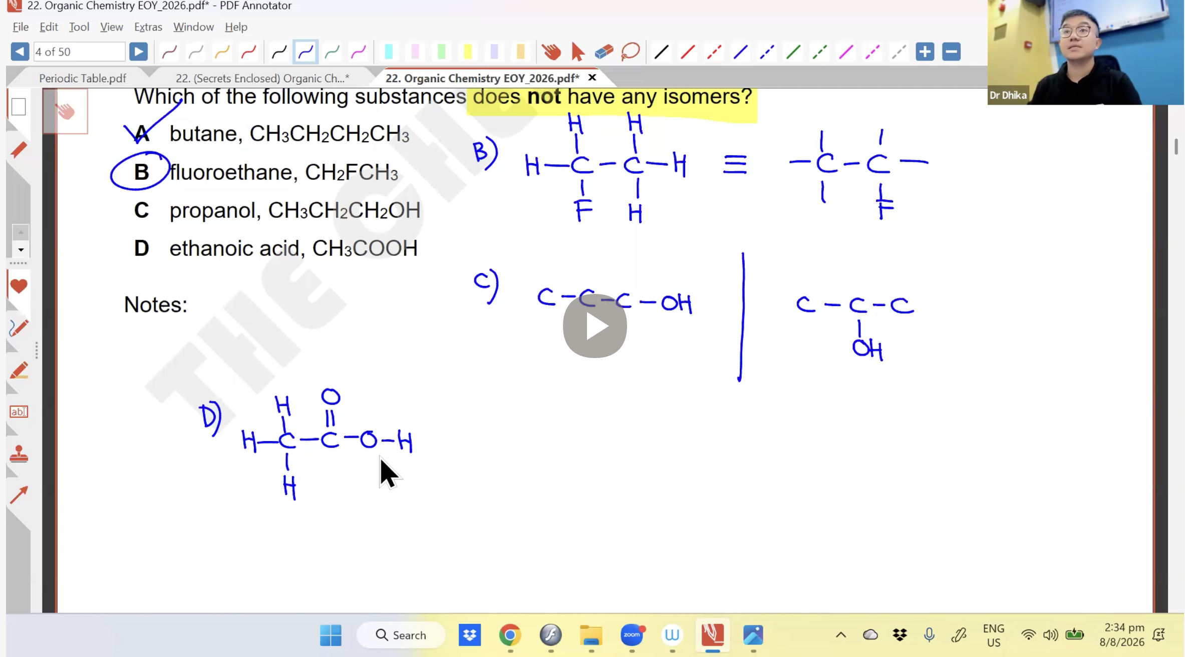34b. Organic Chemistry EOY L1 [2026] - Dr D