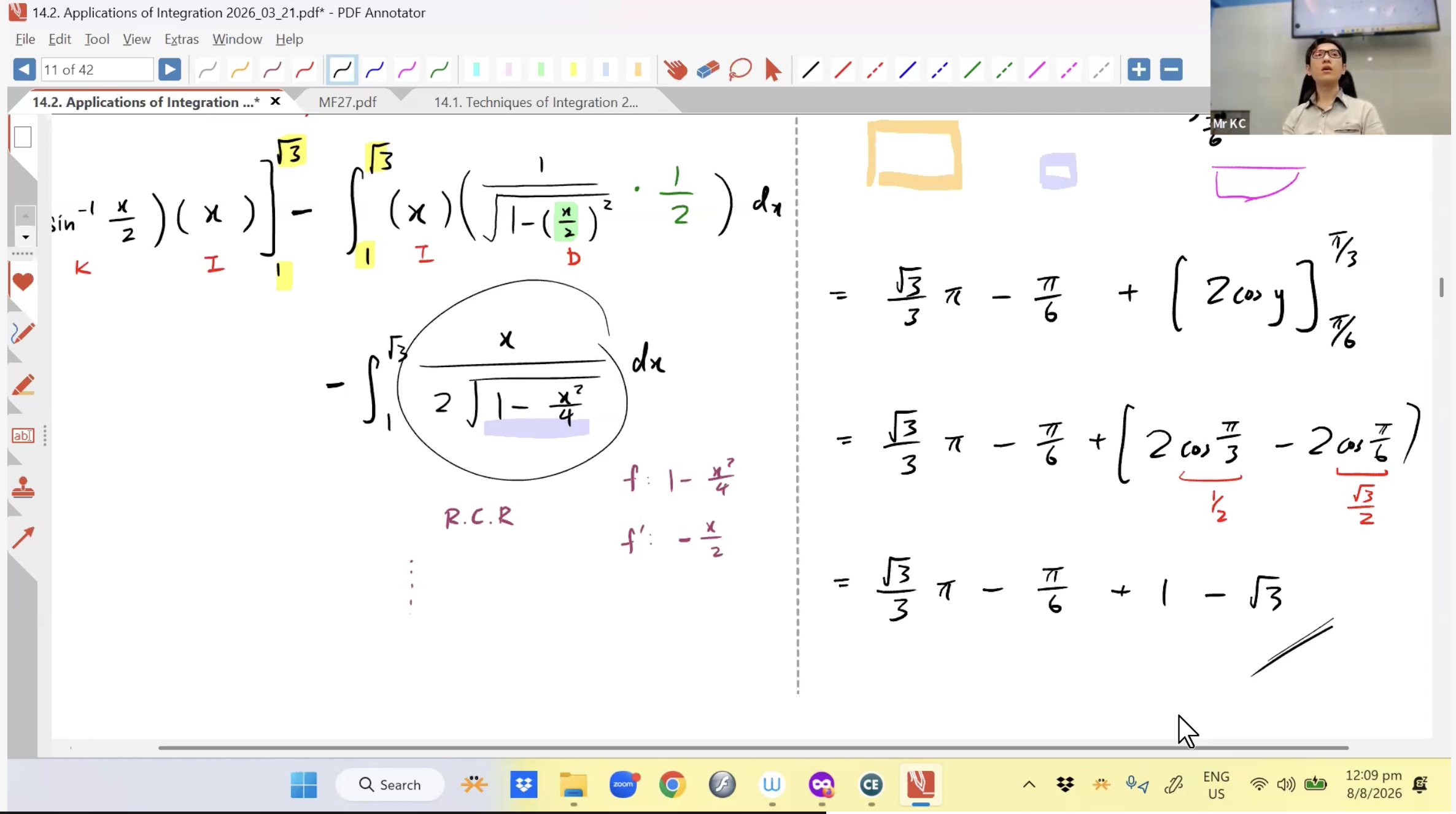 34. Applications of Integration L1 [2026] - Mr KC