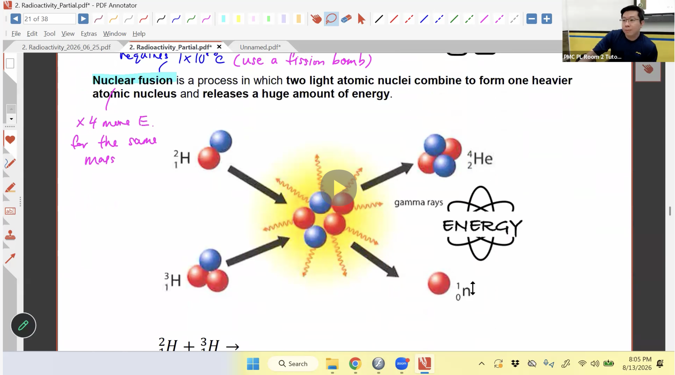 35a. Additional Zoom Lesson (4 hrs) - Radioactivity [2026] - Mr SW