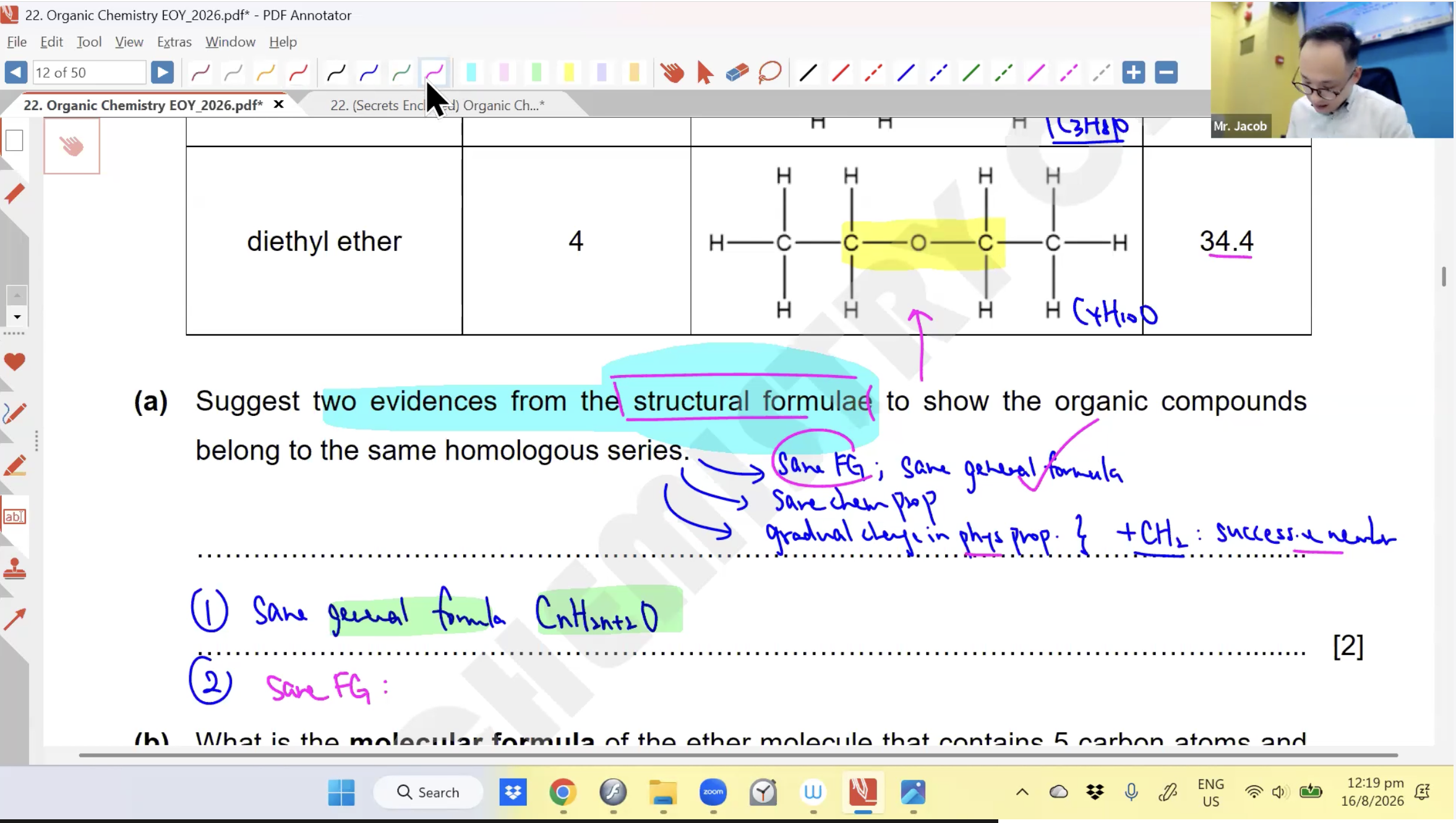 35b. Organic Chemistry EOY L2 [2026] - Mr JT