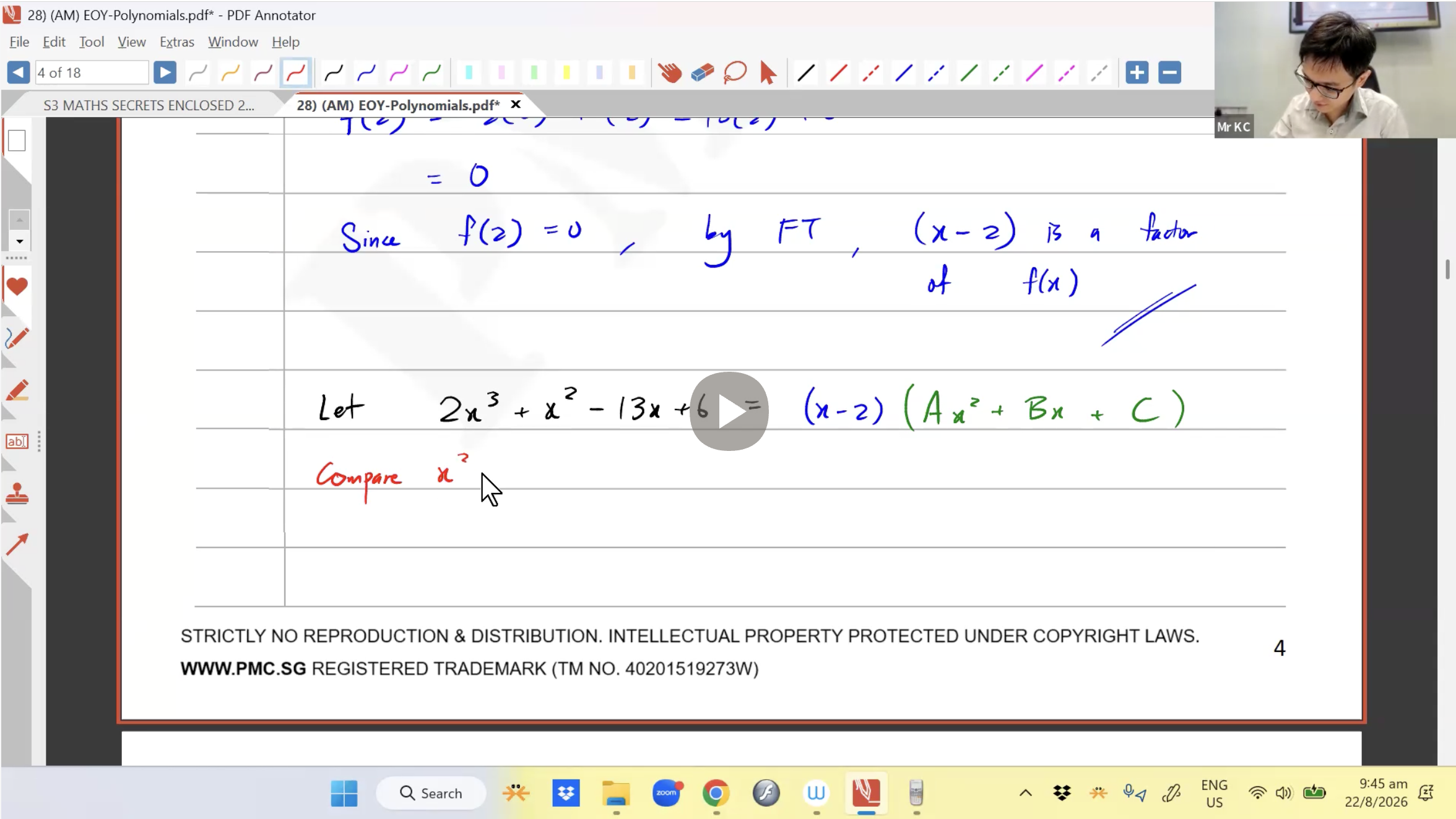 36. EOY Revision - Polynomials [2026] - Mr KC