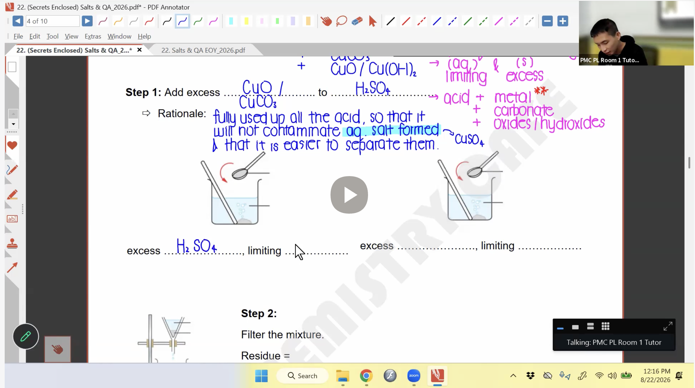 36. EOY Revision - Salt Preparation [2026] - Dr LSJ